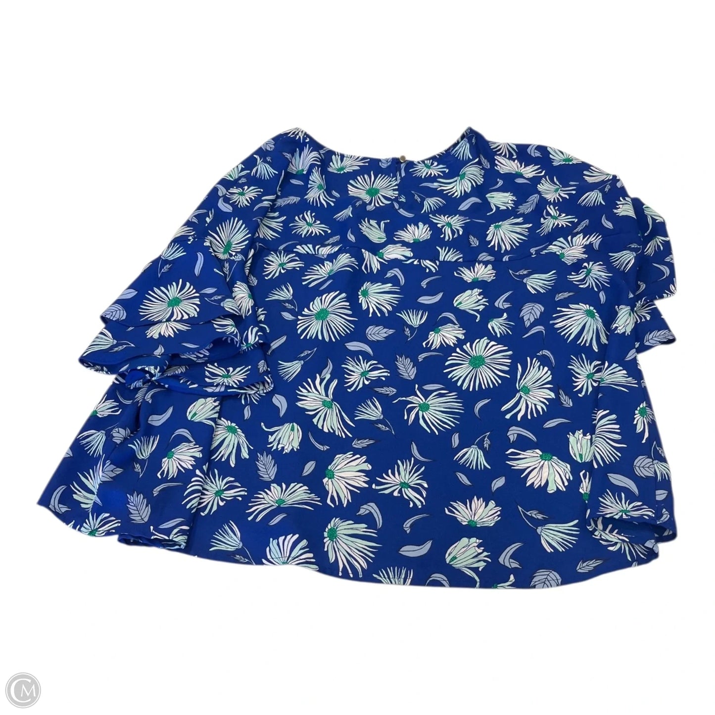Top 3/4 Sleeve By Liz Claiborne In Blue, Size: L