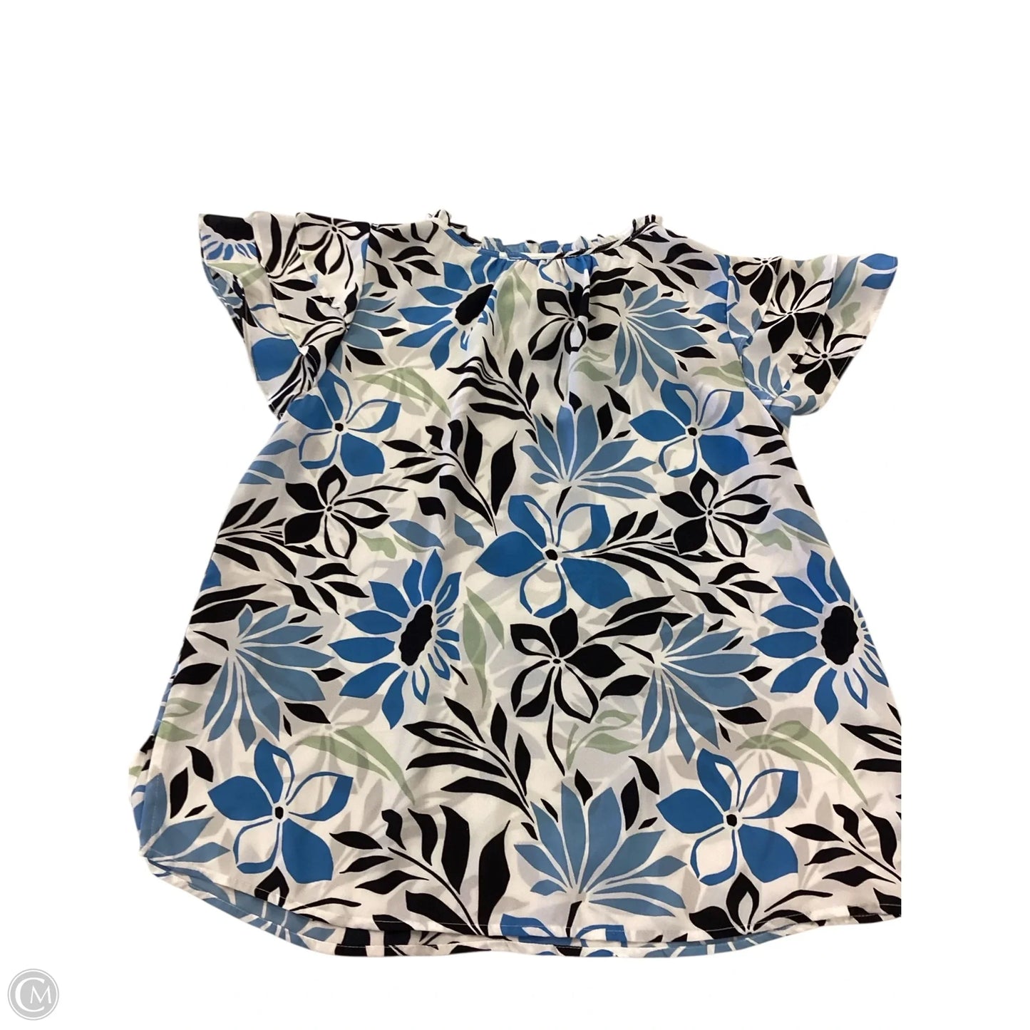 Top Short Sleeve By Liz Claiborne In Blue & Green, Size: Sp