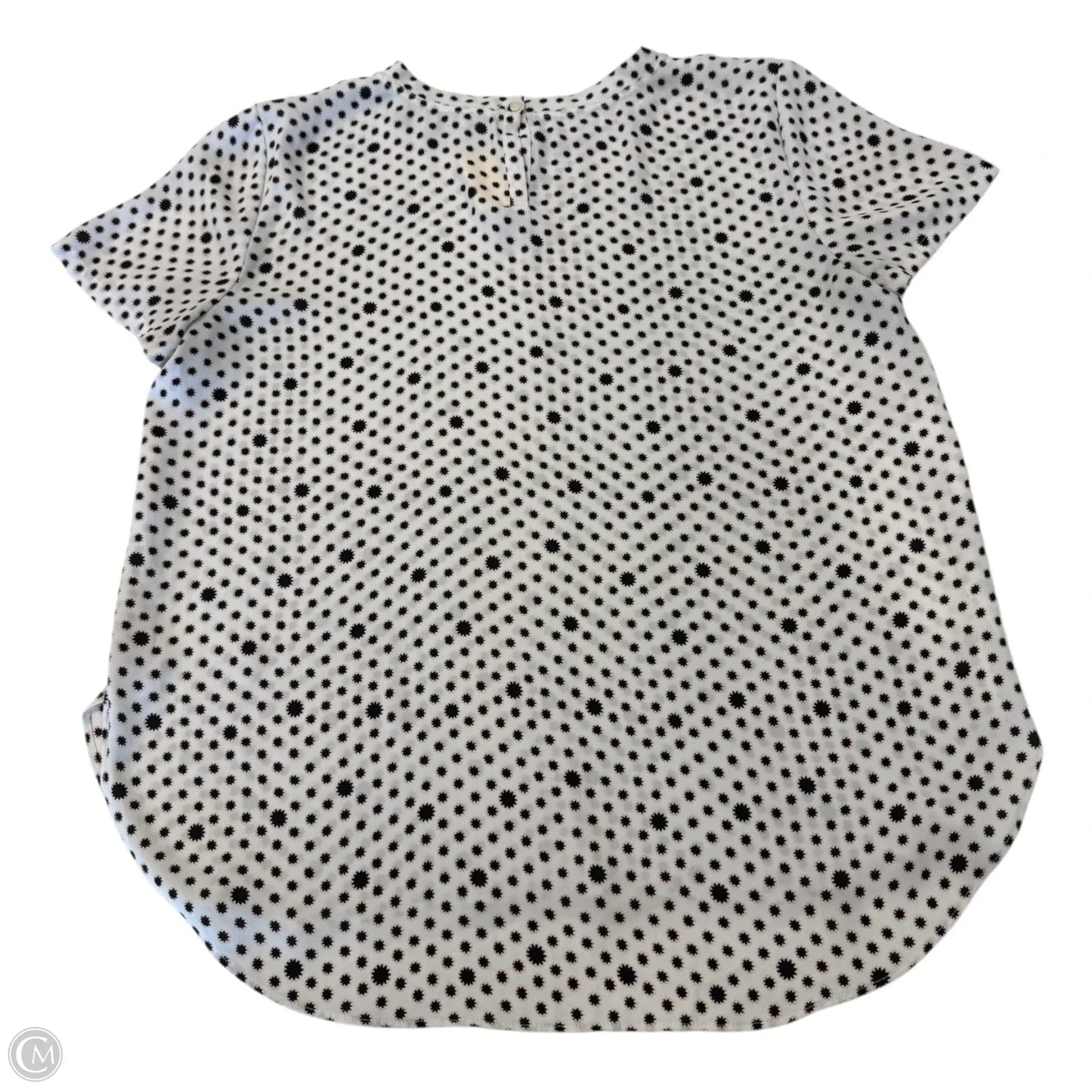 Top Short Sleeve By Loft In Black & White, Size: L