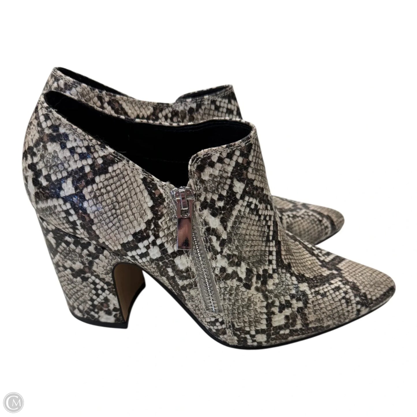 Boots Ankle Heels By Michael Shannon In Snakeskin Print, Size: 8