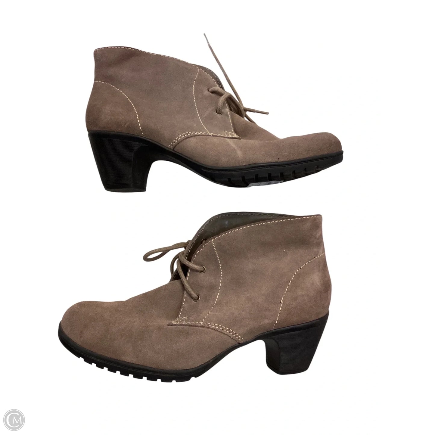 Boots Ankle Heels By Bass In Brown, Size: 8