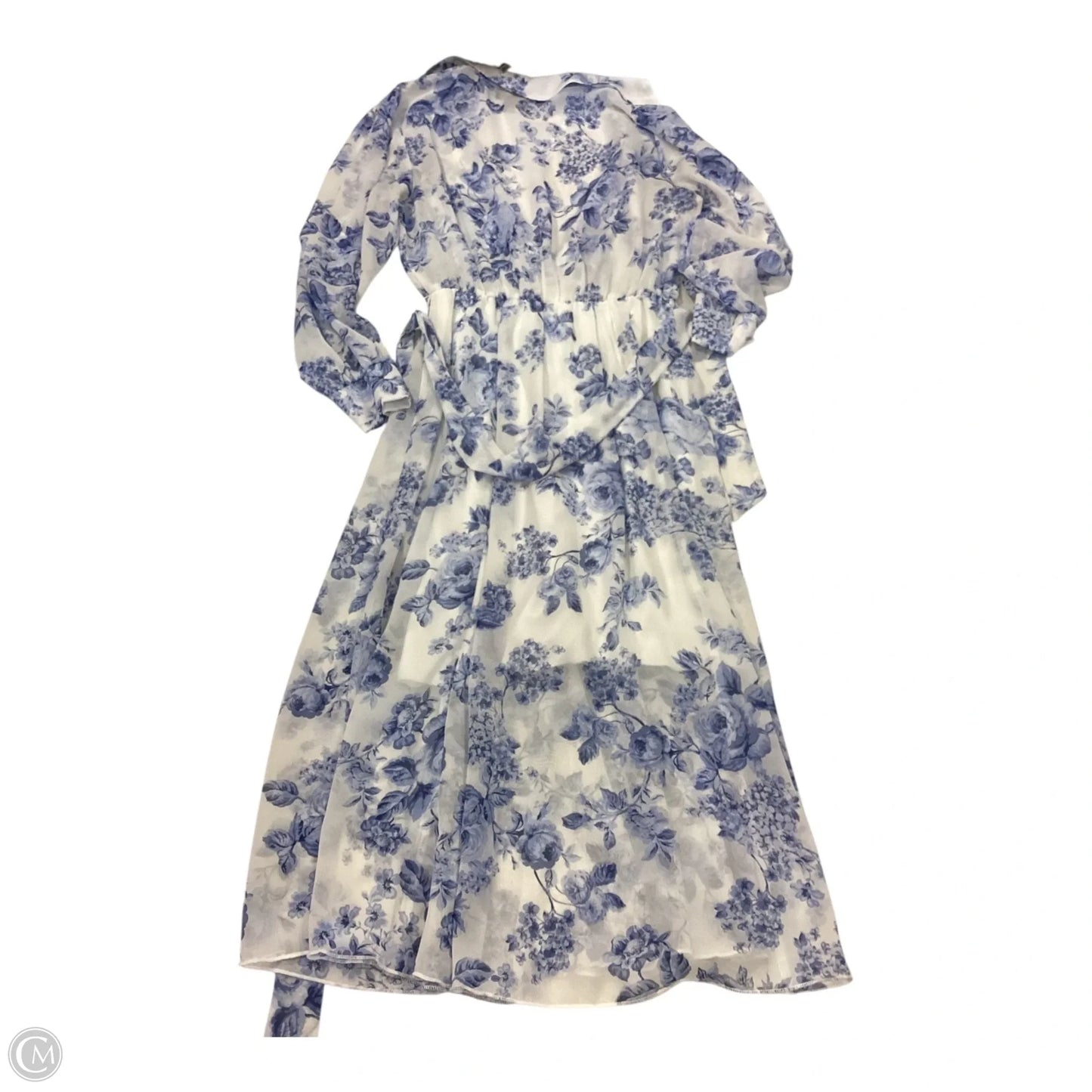 Dress Casual Midi By Clothes Mentor In Blue & White, Size: 6