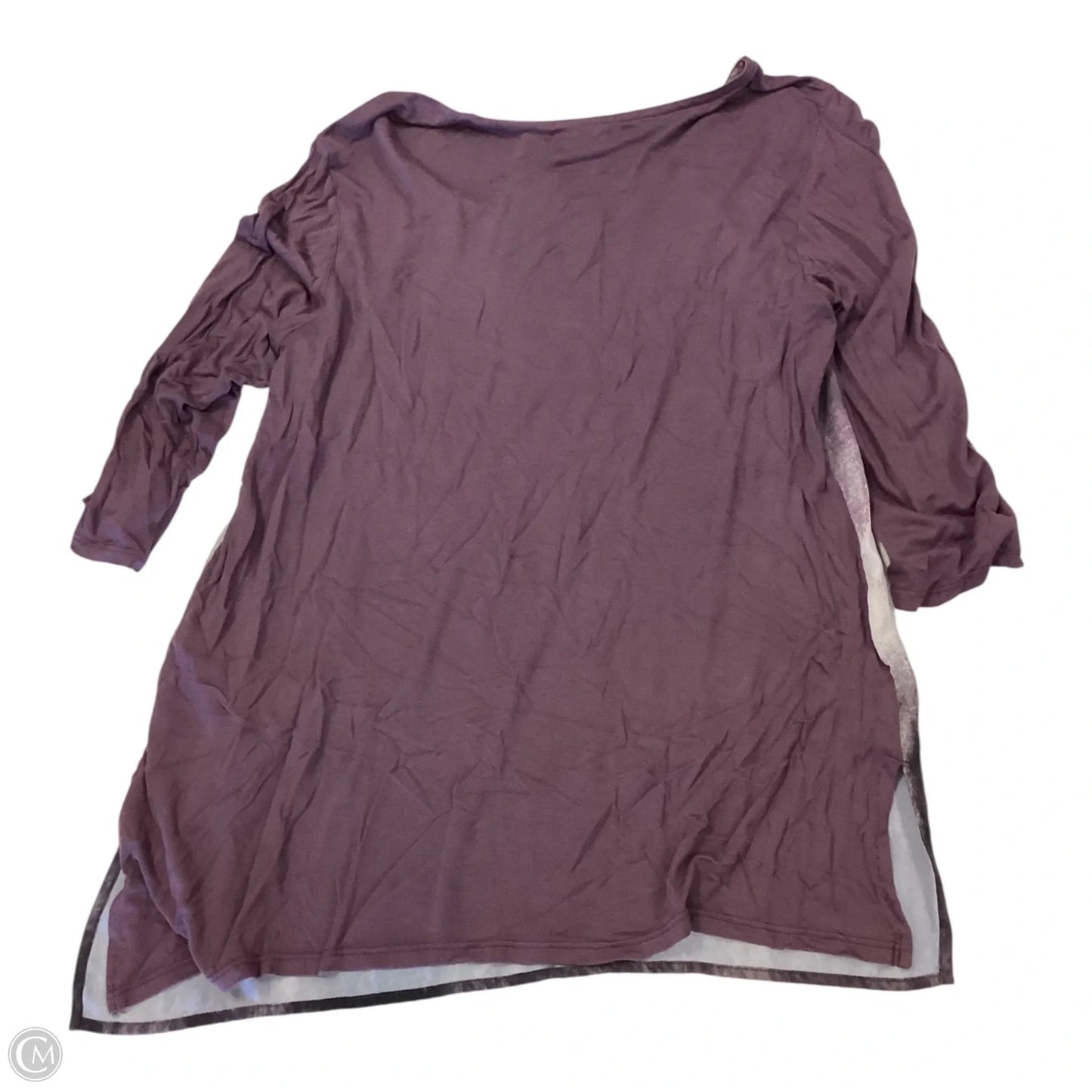 Top 3/4 Sleeve By Chicos In Cream & Purple, Size: S