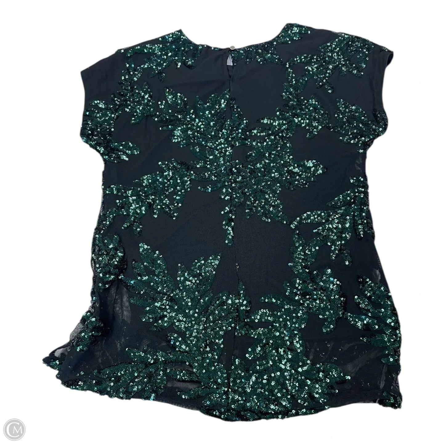 Top Short Sleeve By Cable And Gauge In Black & Green, Size: S