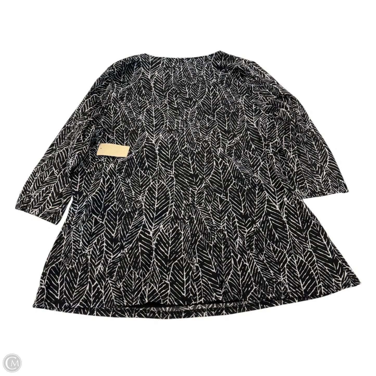 Top 3/4 Sleeve By Coldwater Creek In Black & White, Size: 3x
