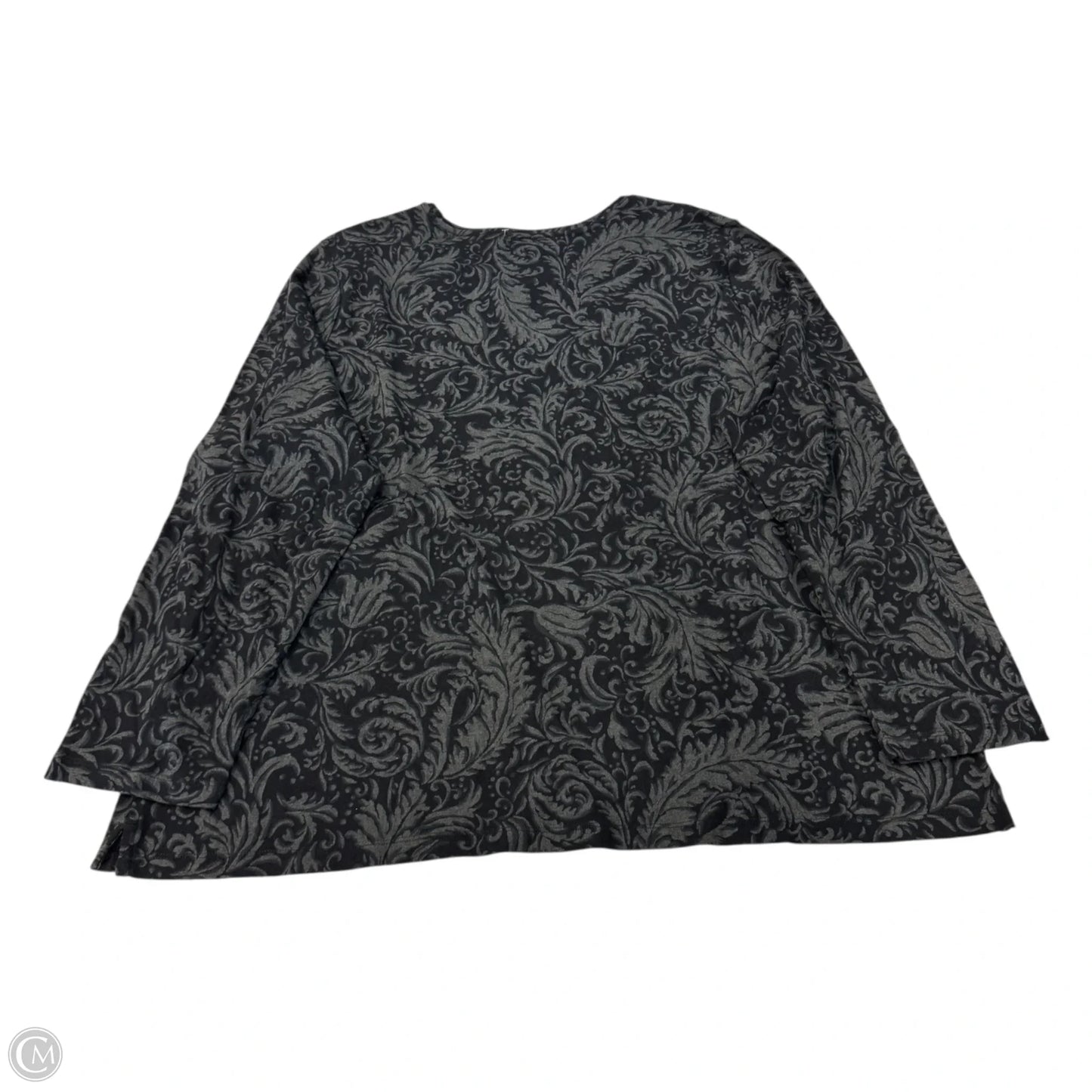 Top Long Sleeve By Lauren By Ralph Lauren In Black & Grey, Size: 3x