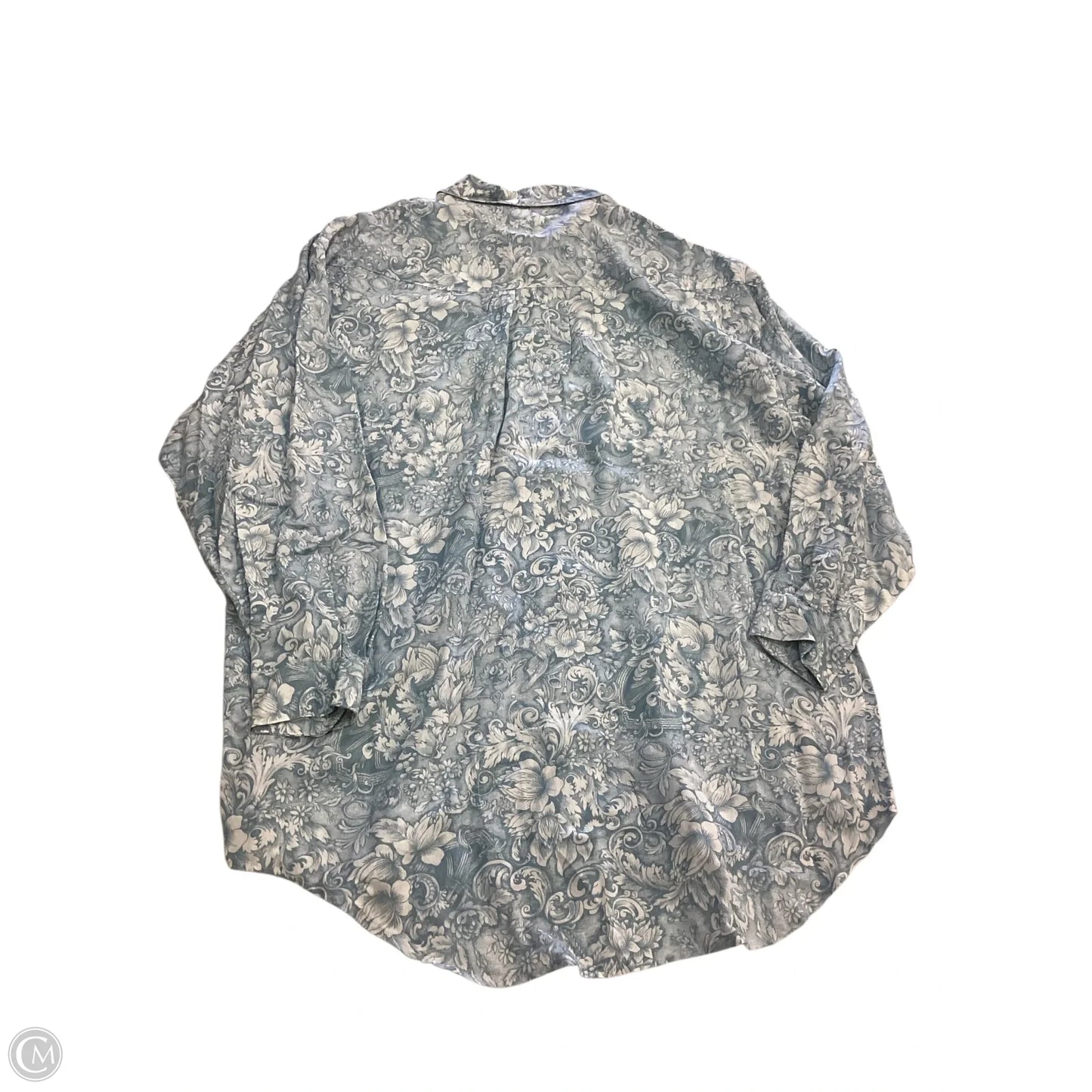 Top Long Sleeve By Laura Ashley In Blue & White, Size: 10
