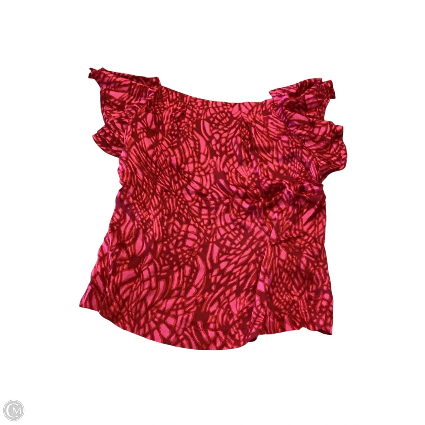 Top Short Sleeve By Banana Republic In Pink & Red, Size: Xl