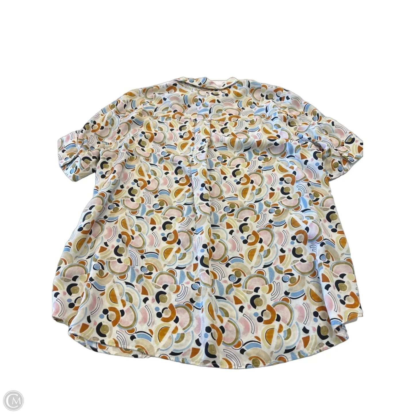 Top Short Sleeve Designer By Lafayette 148 In Geometric Pattern, Size: Xl