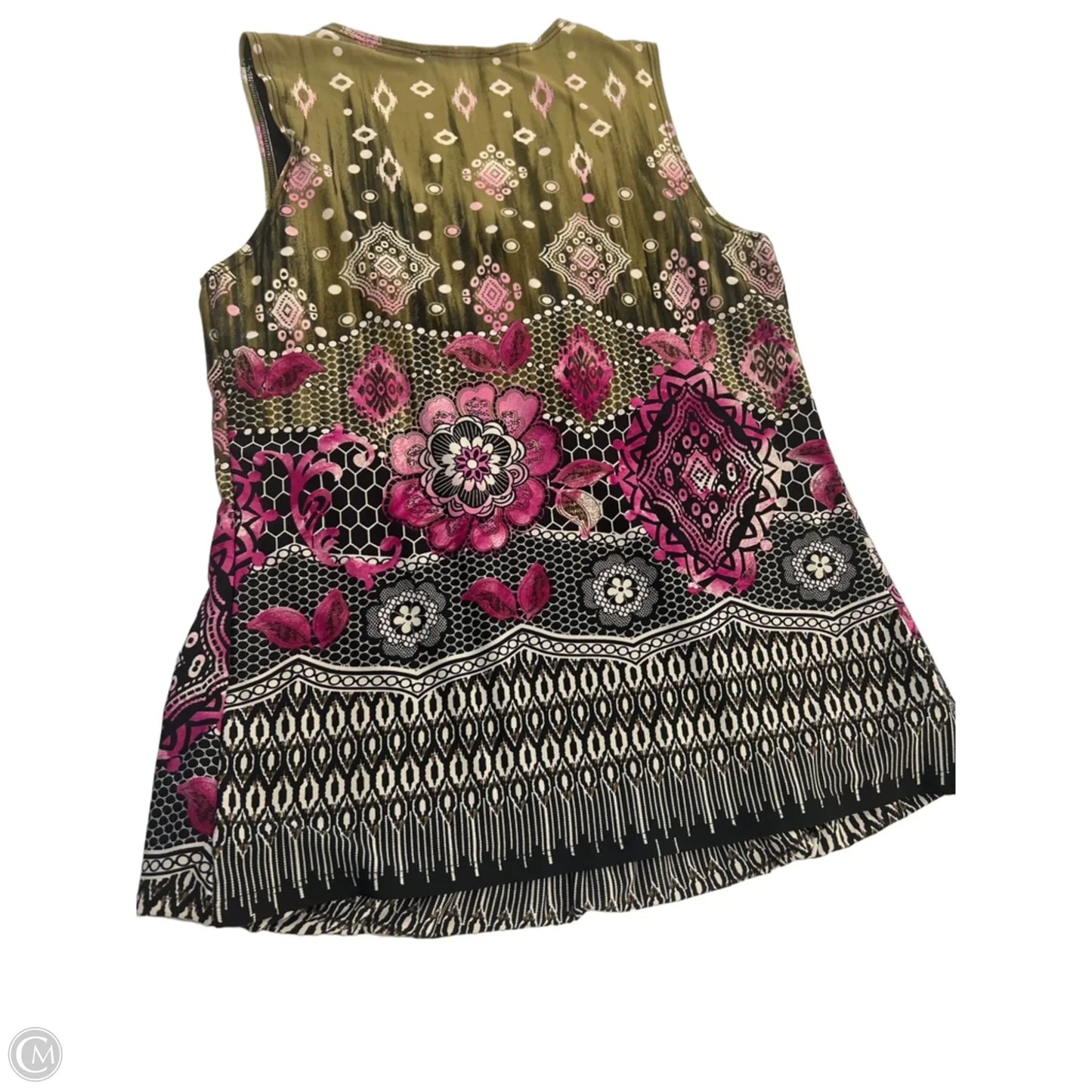 Top Sleeveless By Dressbarn In Green & Purple, Size: Mp