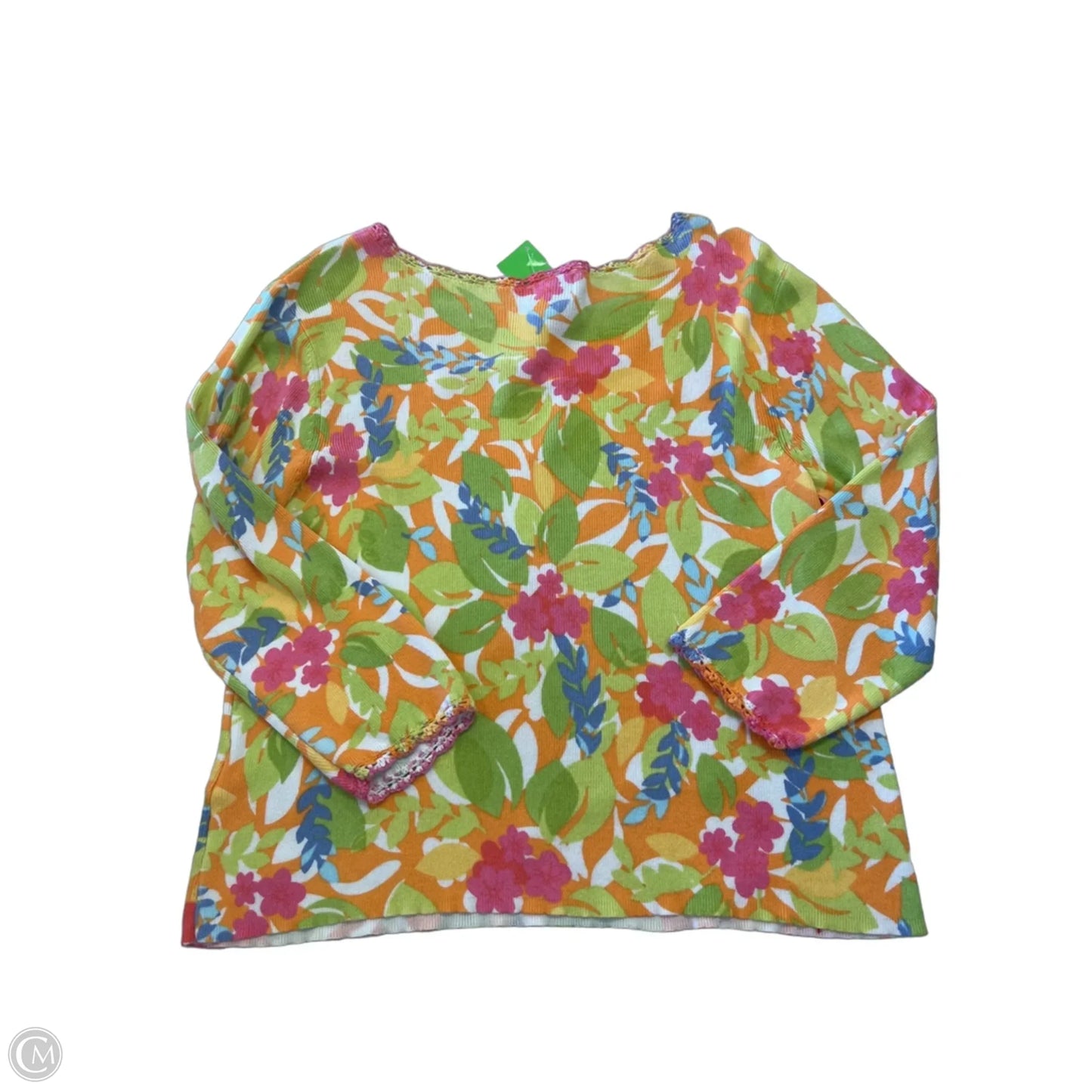 Top 3/4 Sleeve By Sigrid Olsen In Floral Print, Size: Lp