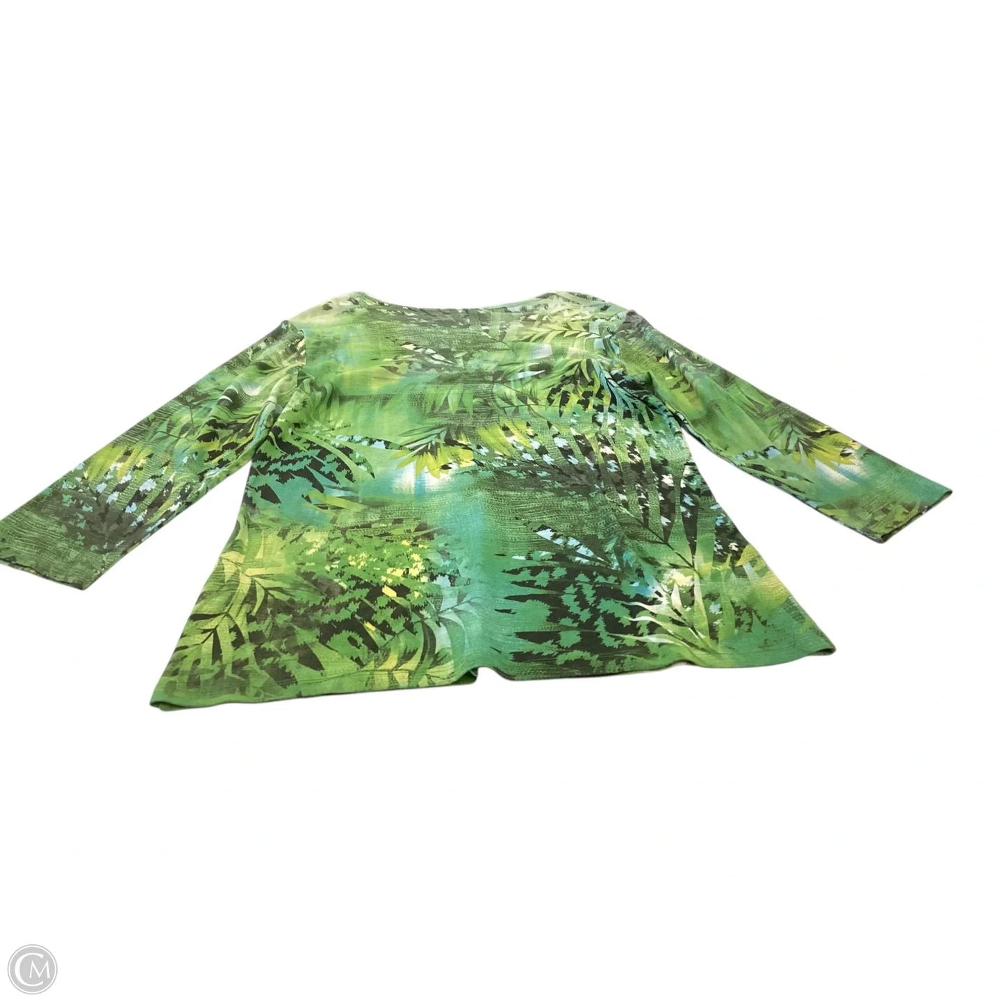 Top 3/4 Sleeve By Clothes Mentor In Tropical Print, Size: L