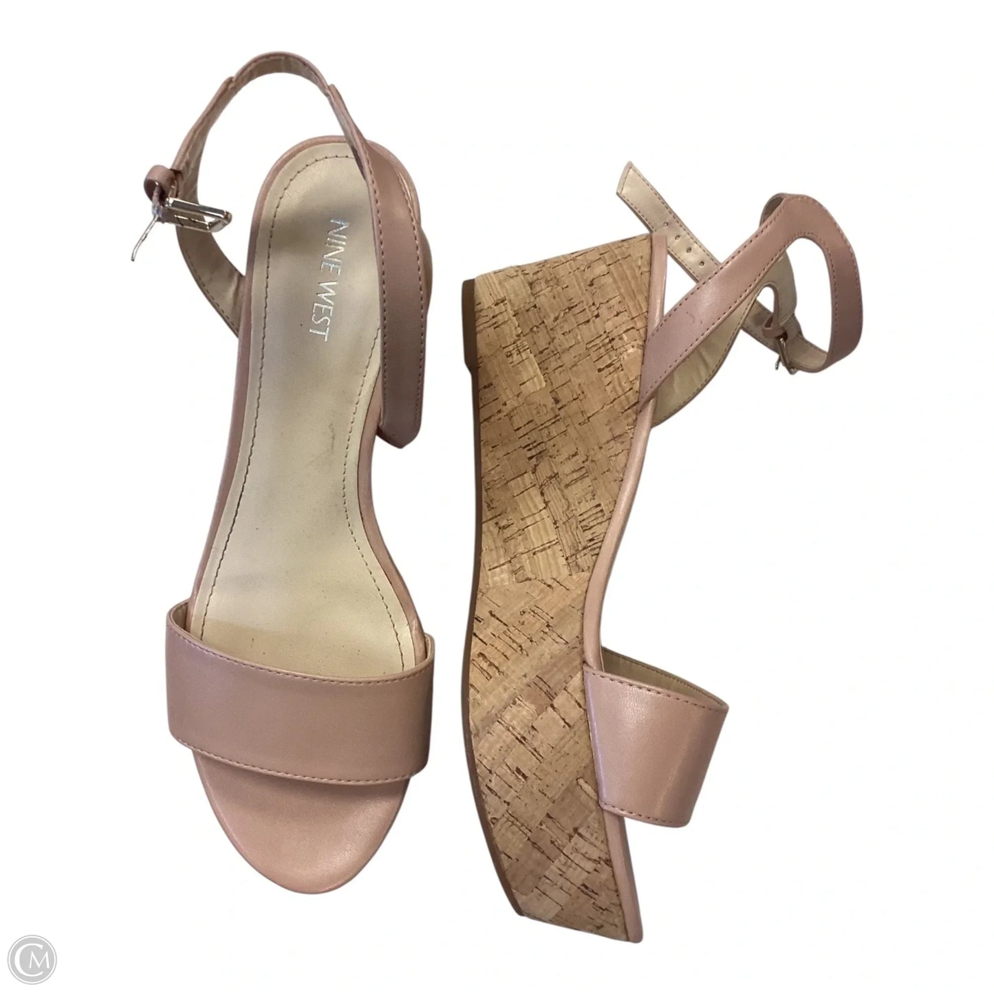 Shoes Heels Wedge By Nine West In Pink, Size: 9.5