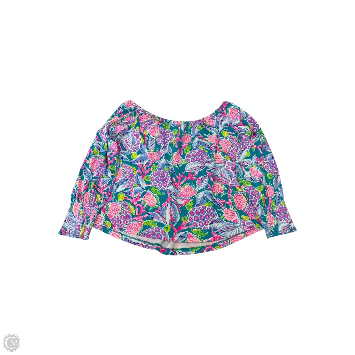 Top 3/4 Sleeve Designer By Lilly Pulitzer In Tropical Print, Size: Xl