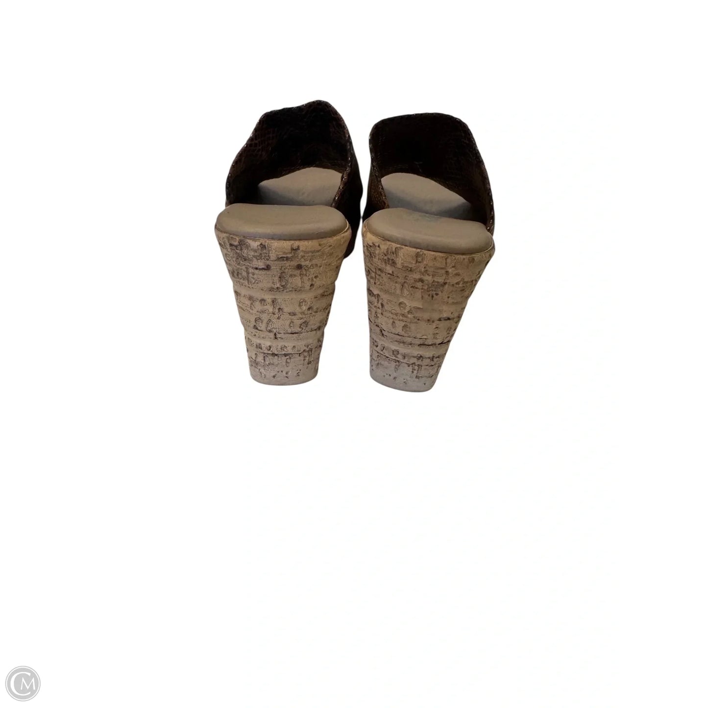 Sandals Heels Wedge By Clothes Mentor In Brown, Size: 7.5