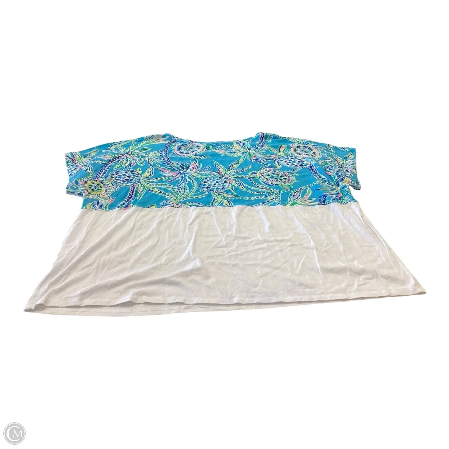 Top Short Sleeve Designer By Lilly Pulitzer In Tropical Print, Size: Xxl