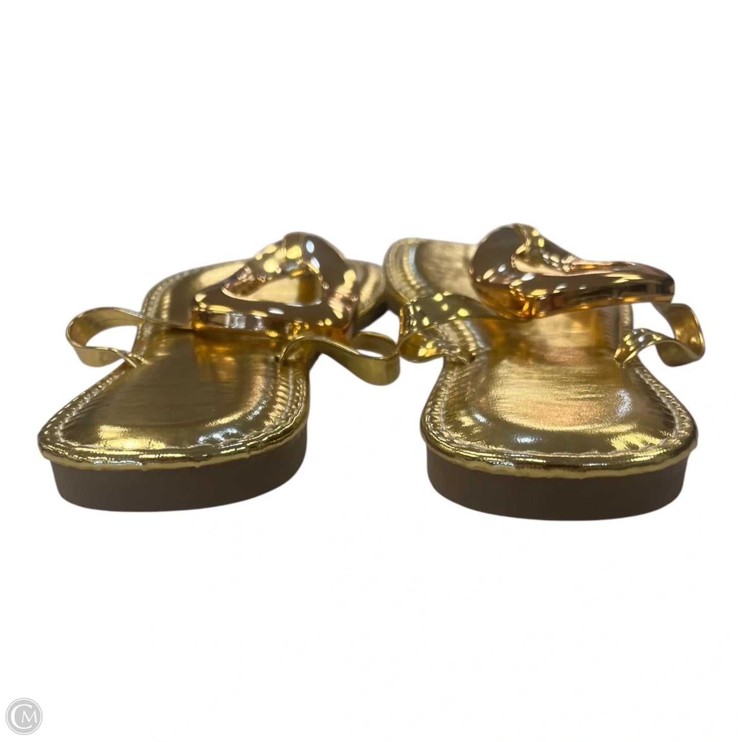 Sandals Flip Flops By Clothes Mentor In Gold, Size: 8