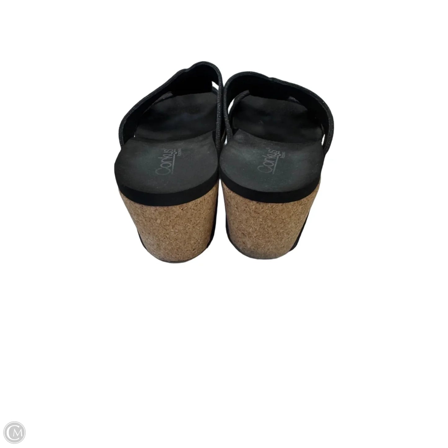 Sandals Heels Wedge By Corkys In Black & Brown, Size: 8