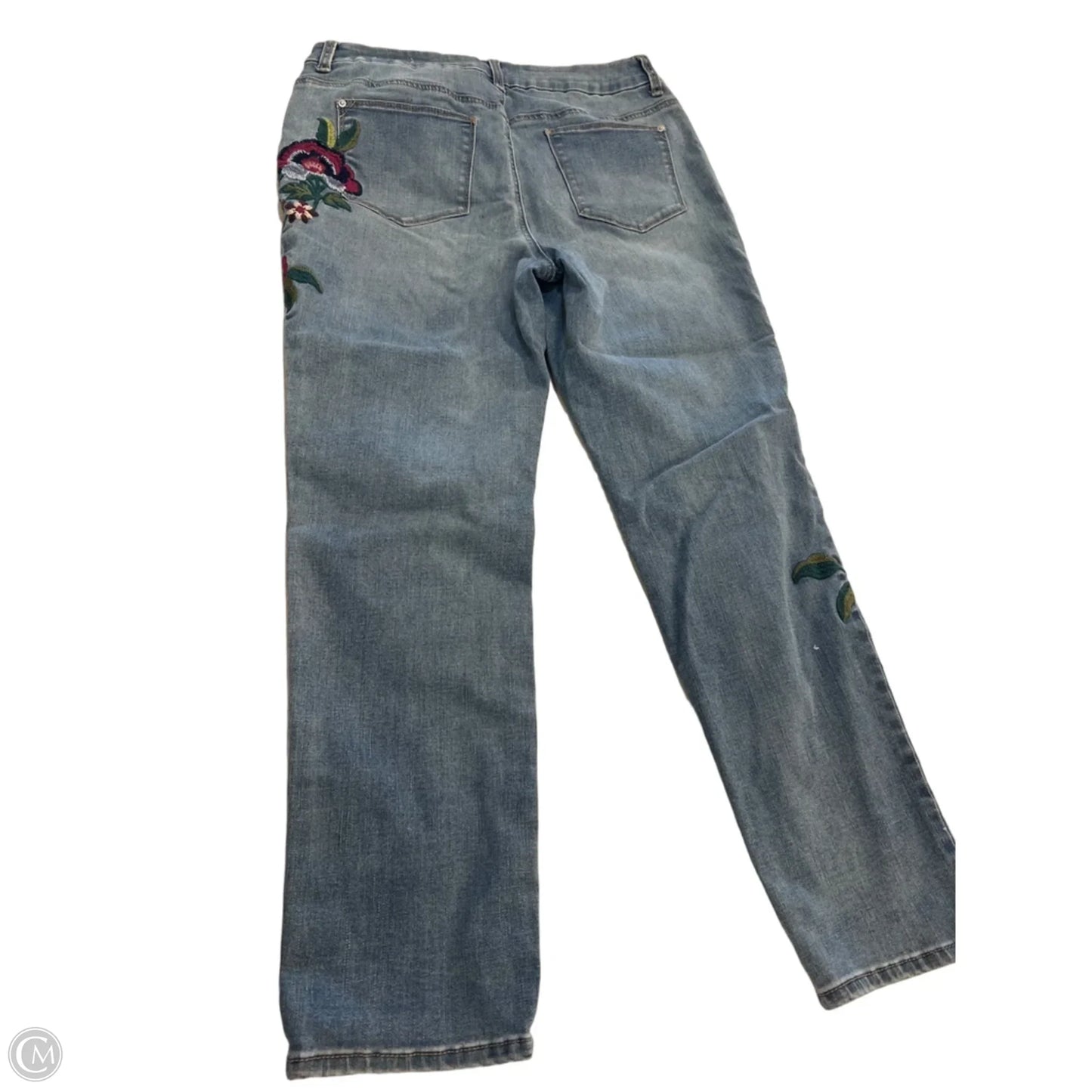 Jeans Straight By Chicos In Floral Print, Size: 6