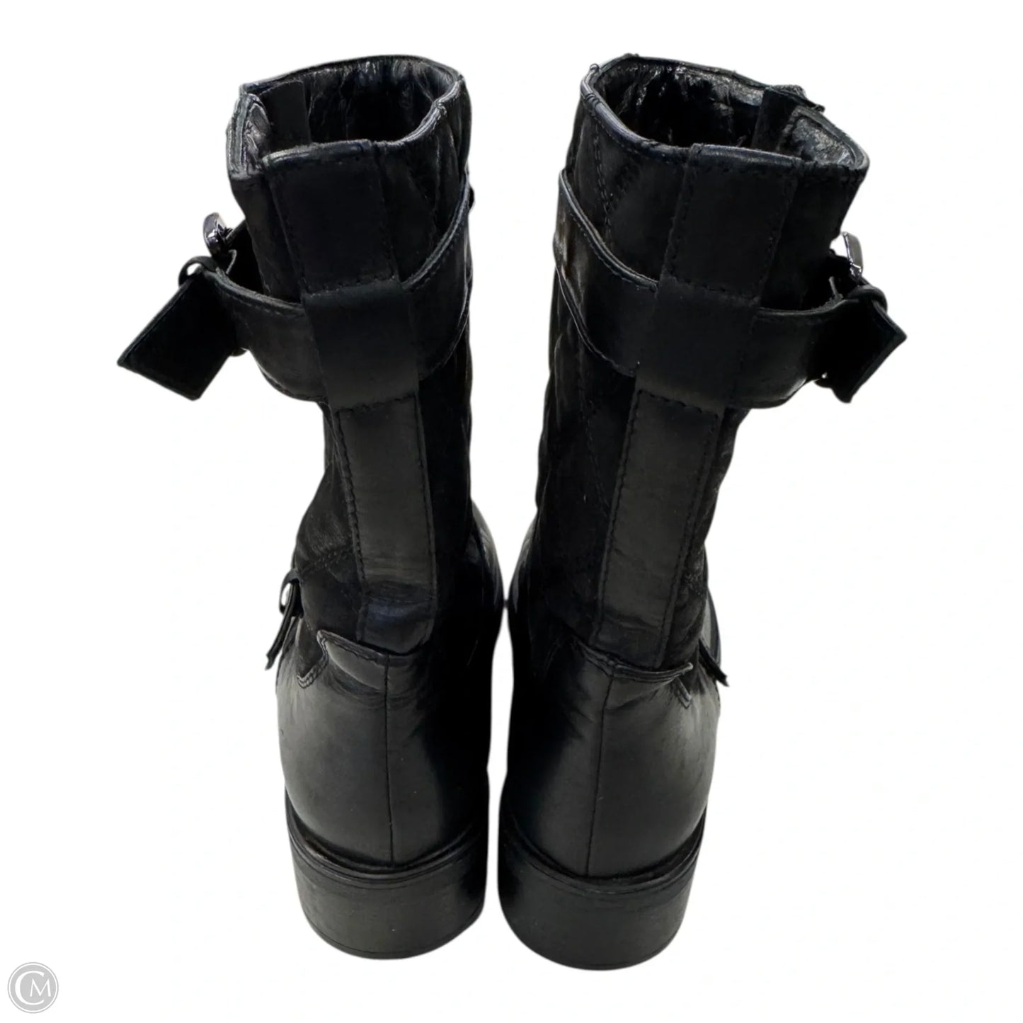 Boots Leather By Aquatalia In Black, Size: 8.5