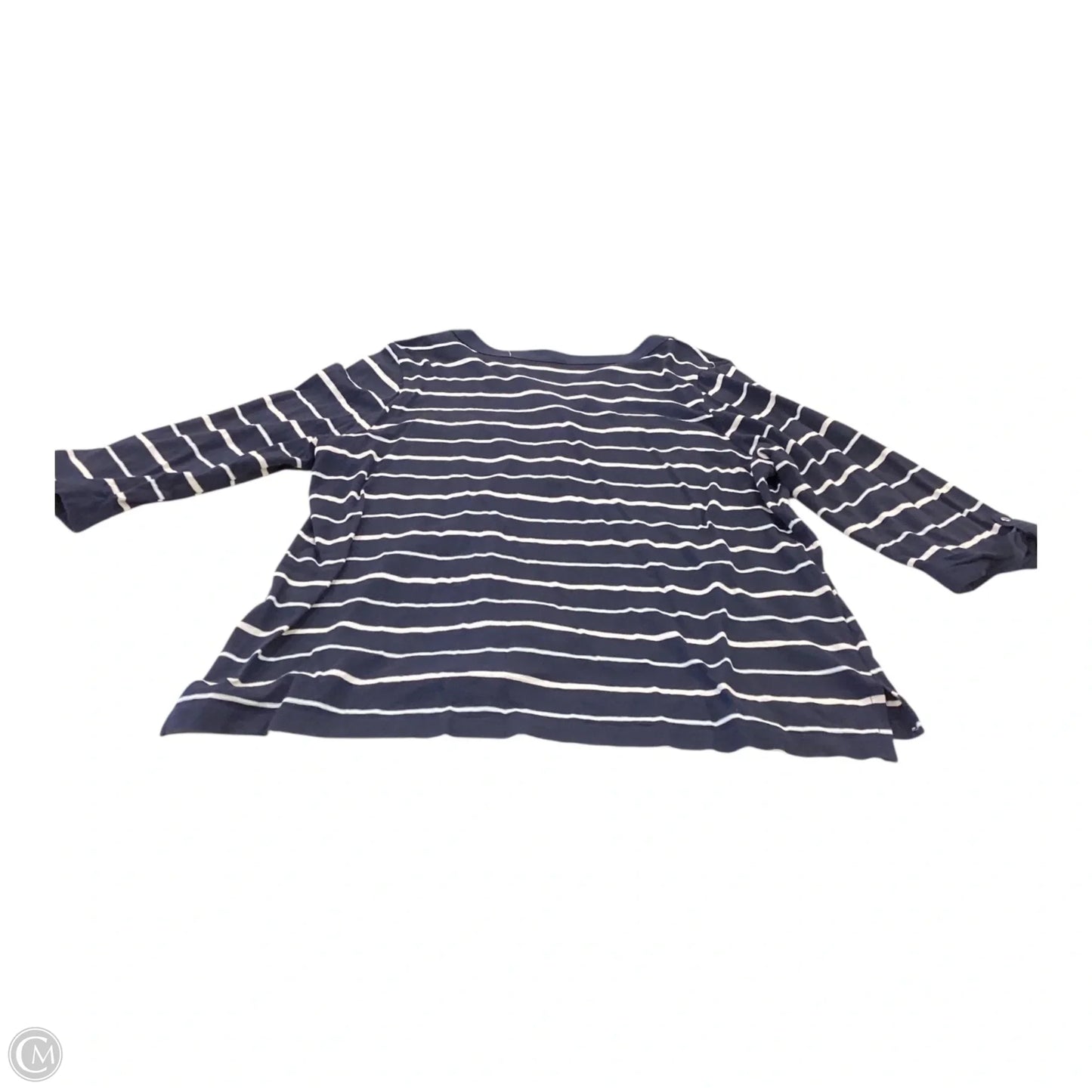 Top 3/4 Sleeve By Croft And Barrow In Striped Pattern, Size: 1x