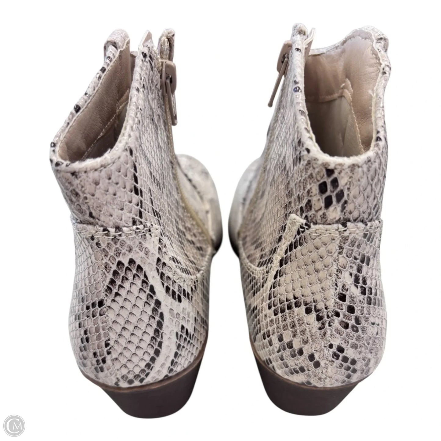 Boots Ankle Heels By So In Snakeskin Print, Size: 8.5
