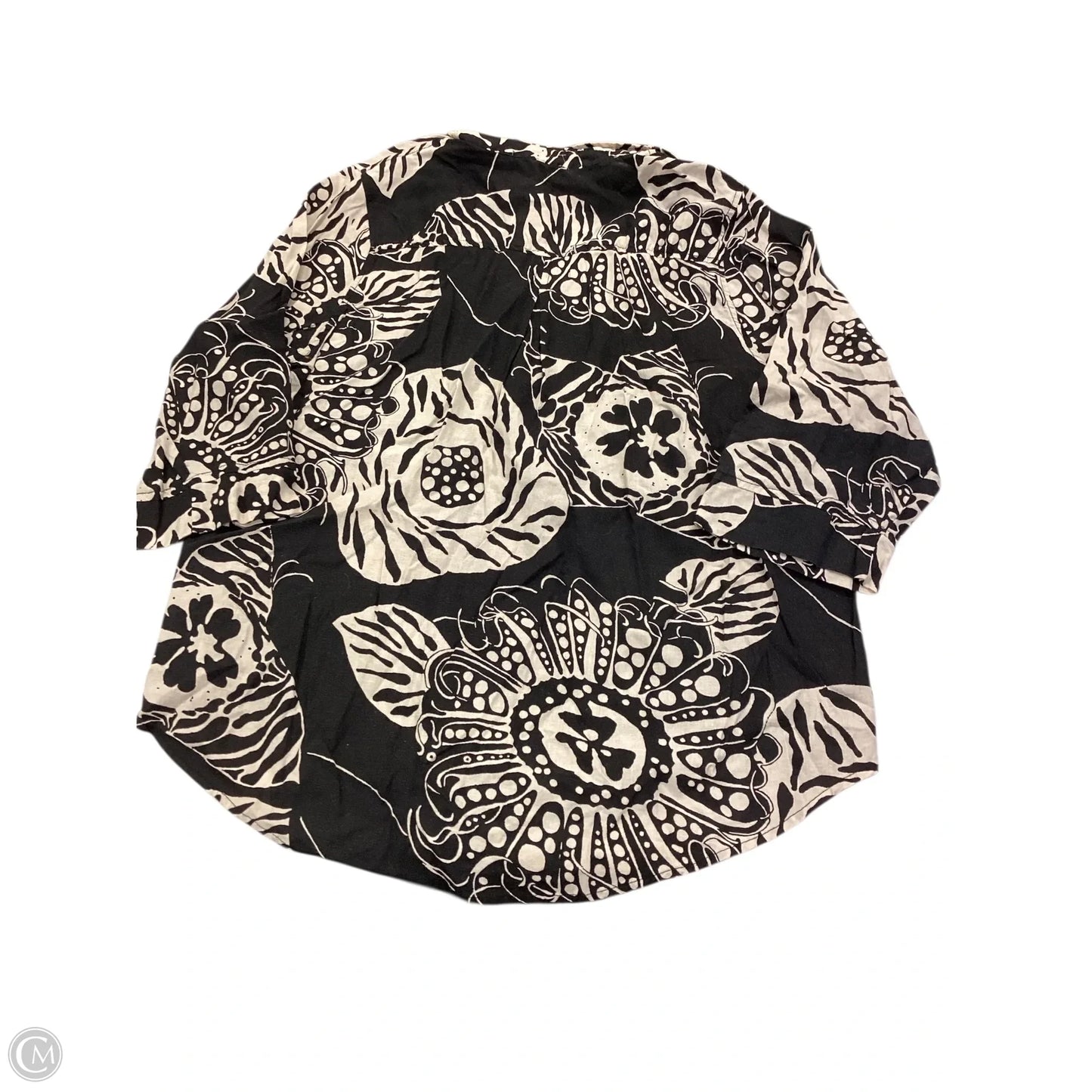 Top 3/4 Sleeve By Christian Siriano In Black & White, Size: 2x