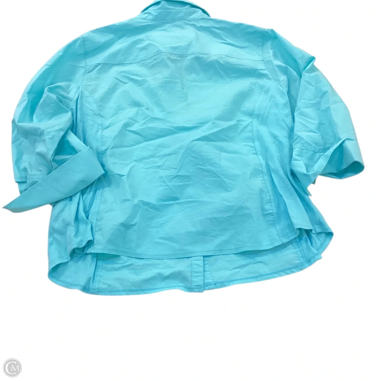 Top 3/4 Sleeve By Zac And Rachel In Blue, Size: 3x