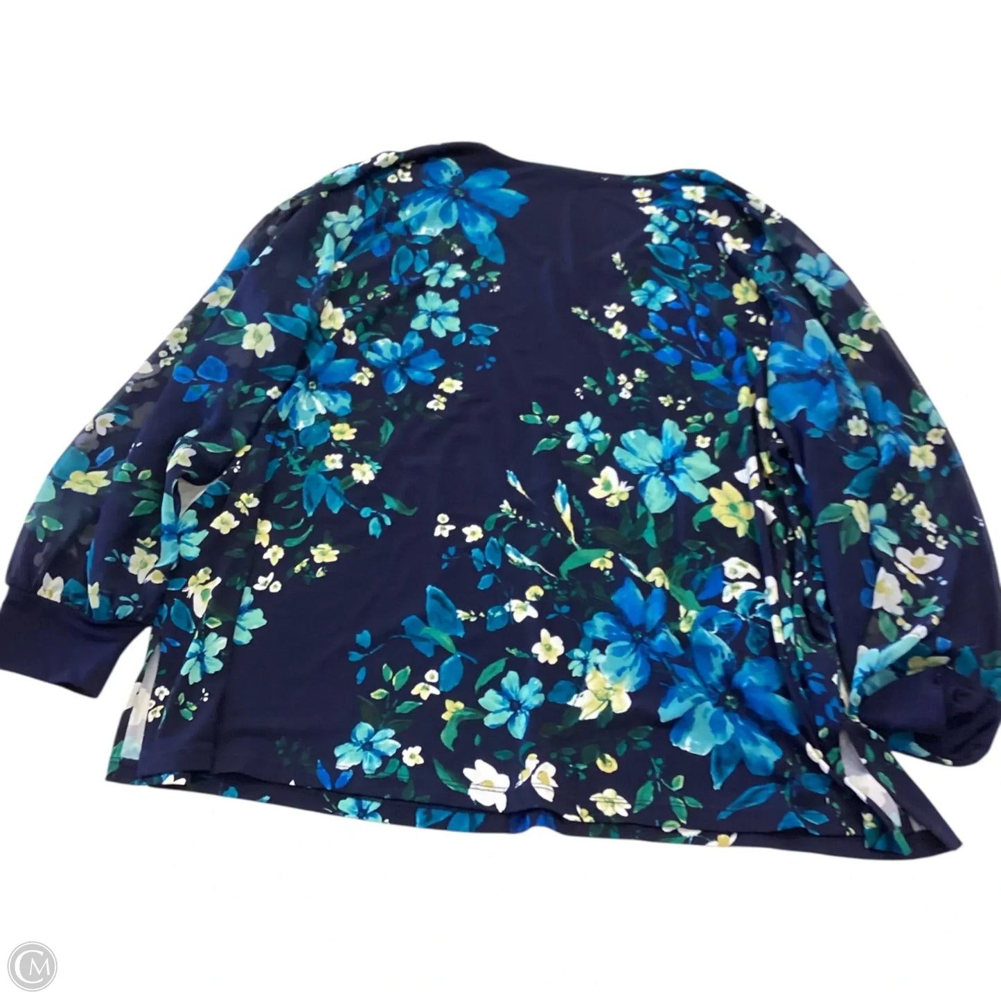 Top 3/4 Sleeve By Susan Graver In Floral Print, Size: 3x