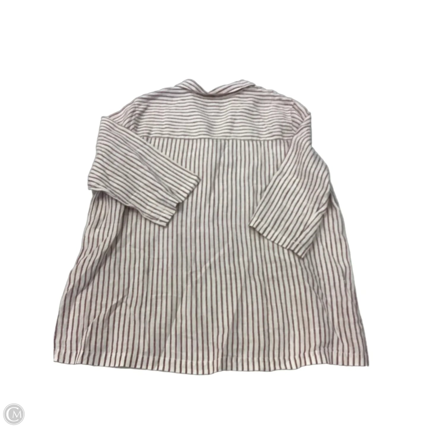 Top 3/4 Sleeve By Tahari In Striped Pattern, Size: 1x