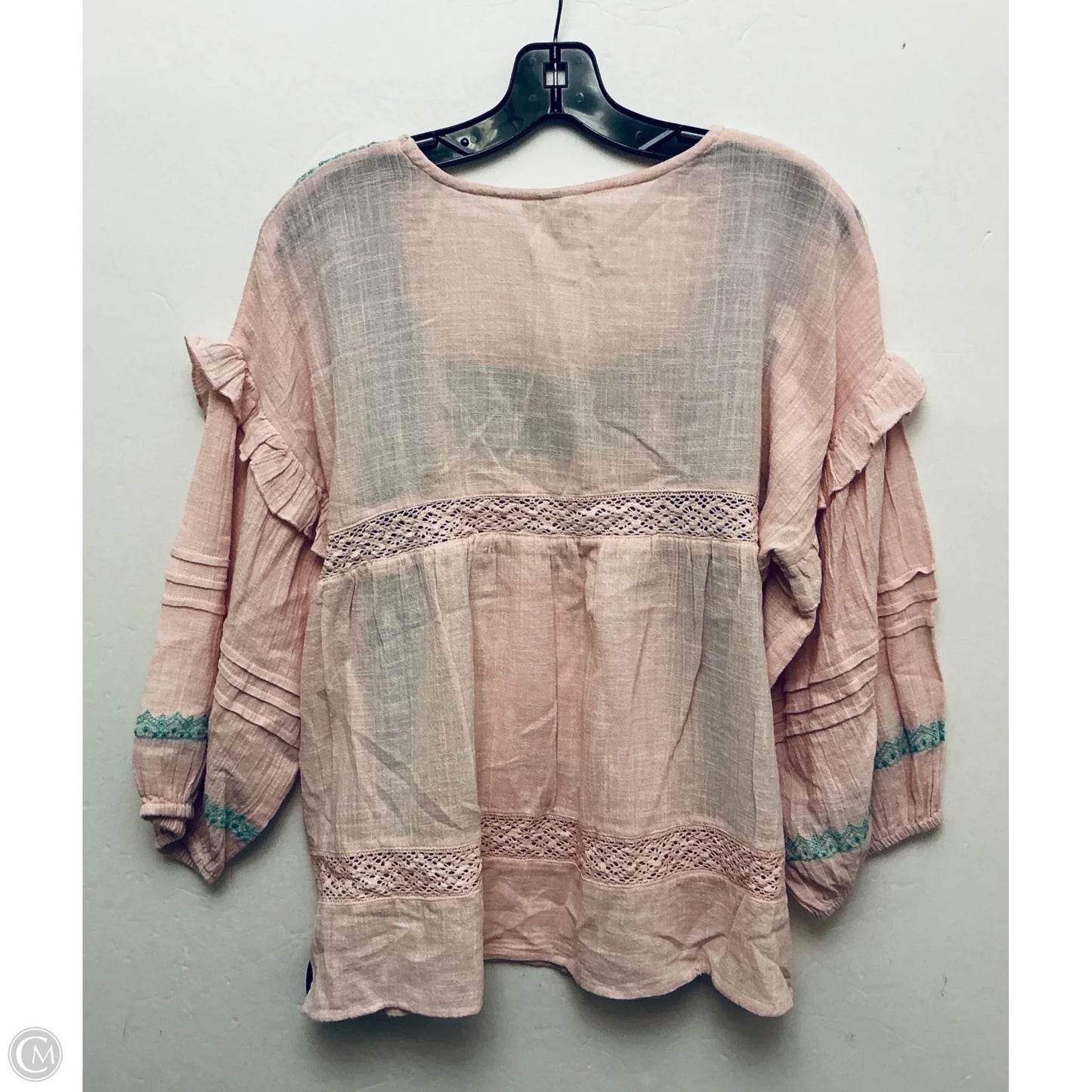 Top Long Sleeve By Ivy Jane In Pink, Size: S