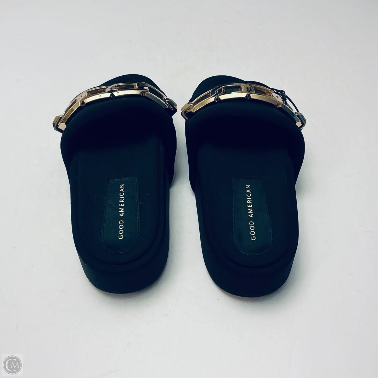 Sandals Heels Wedge By Good American In Black, Size: 8.5