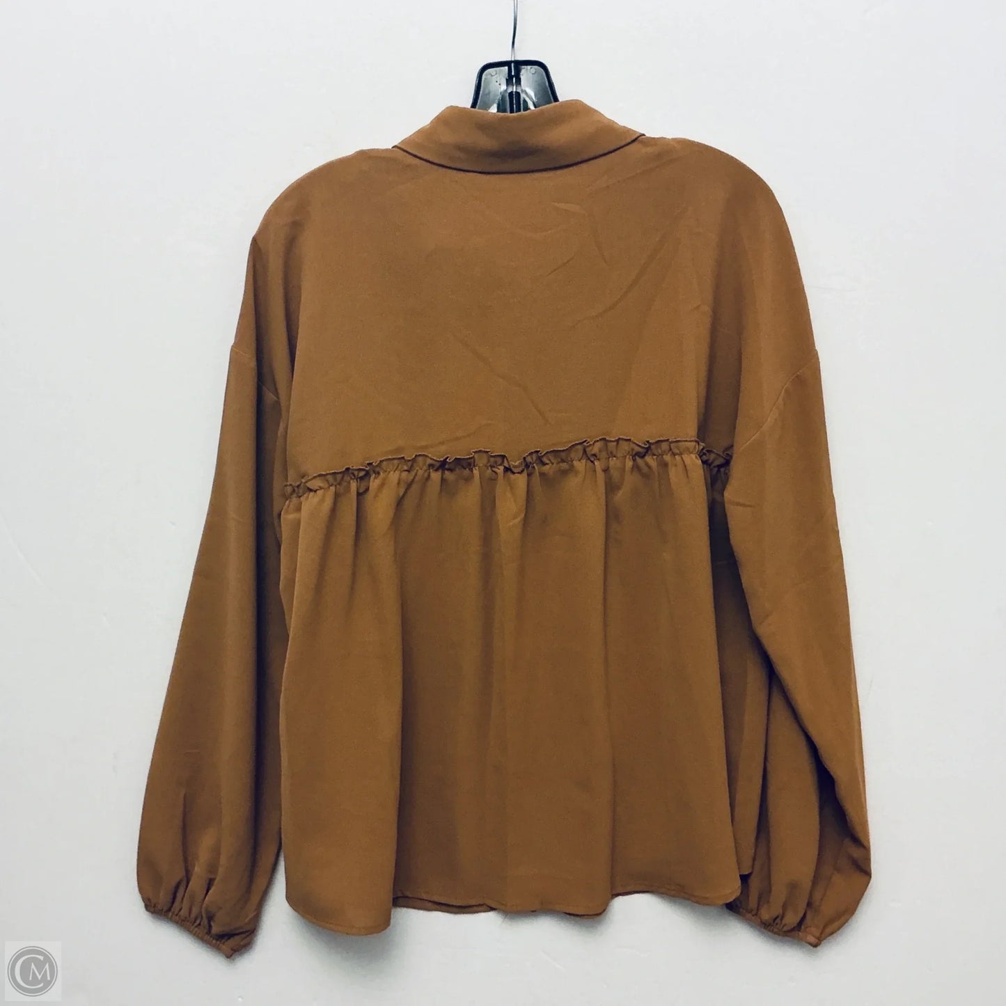 Top Long Sleeve By Andree By Unit In Brown, Size: S