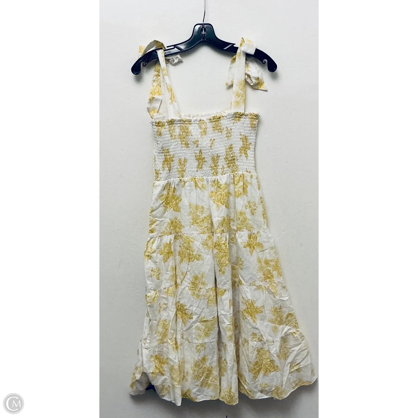 Dress Casual Short By Chelsea And Violet In White & Yellow, Size: S