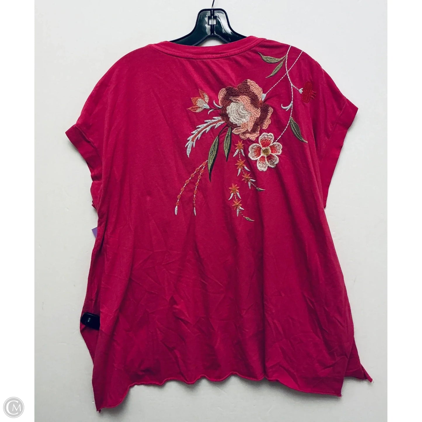 Top Short Sleeve By Johnny Was In Pink, Size: L