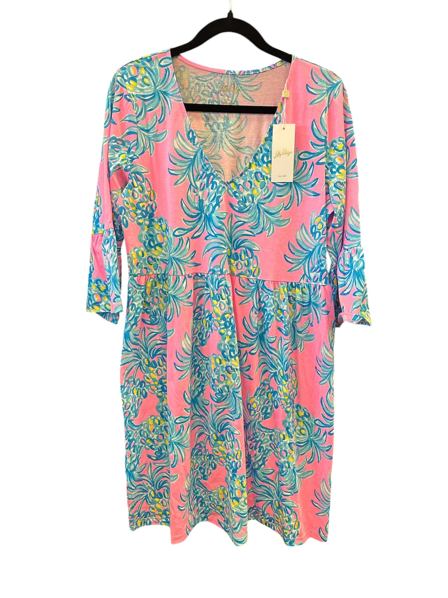 Dress Designer By Lilly Pulitzer In Blue & Pink, Size:L