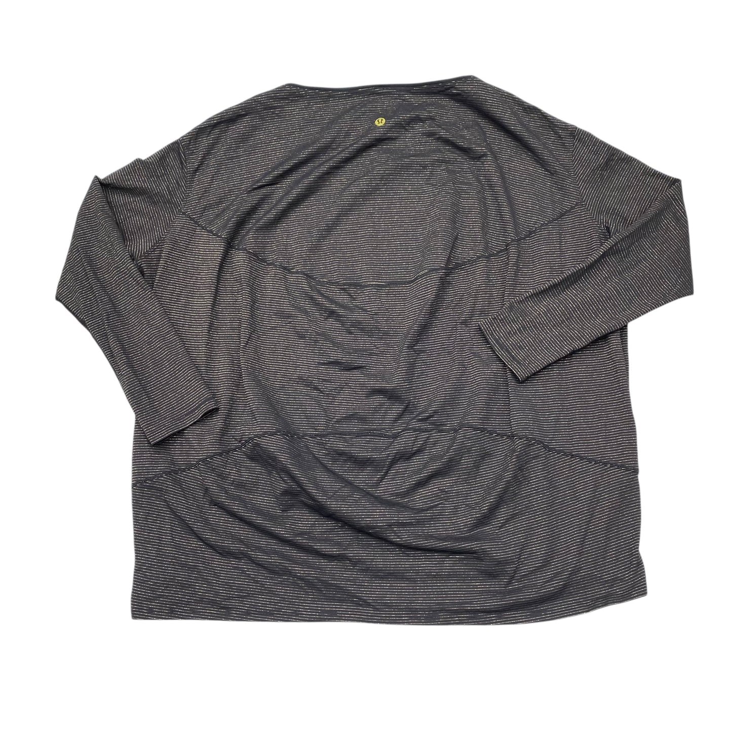 Athletic Top Ls Crewneck By Lululemon In Black & Gold, Size:8
