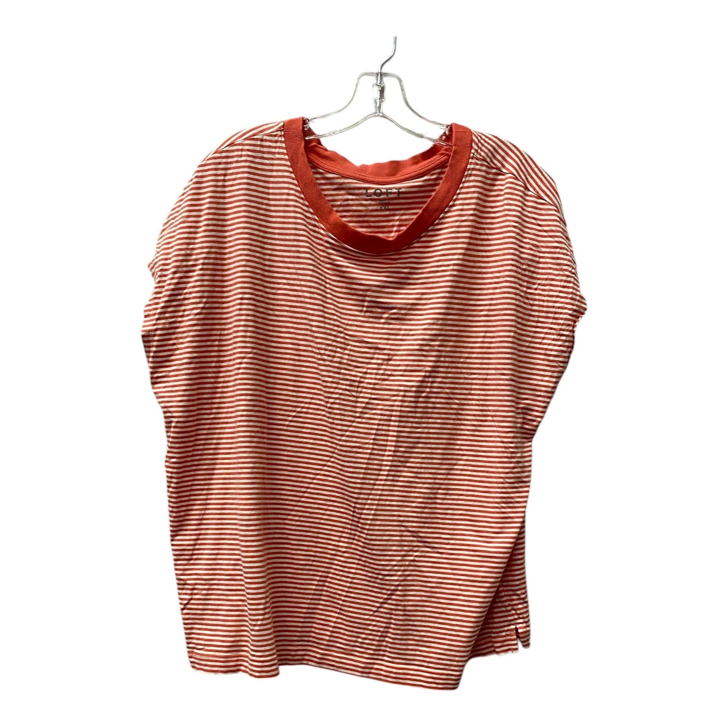 Top Ss By Loft In Orange & White, Size:1X