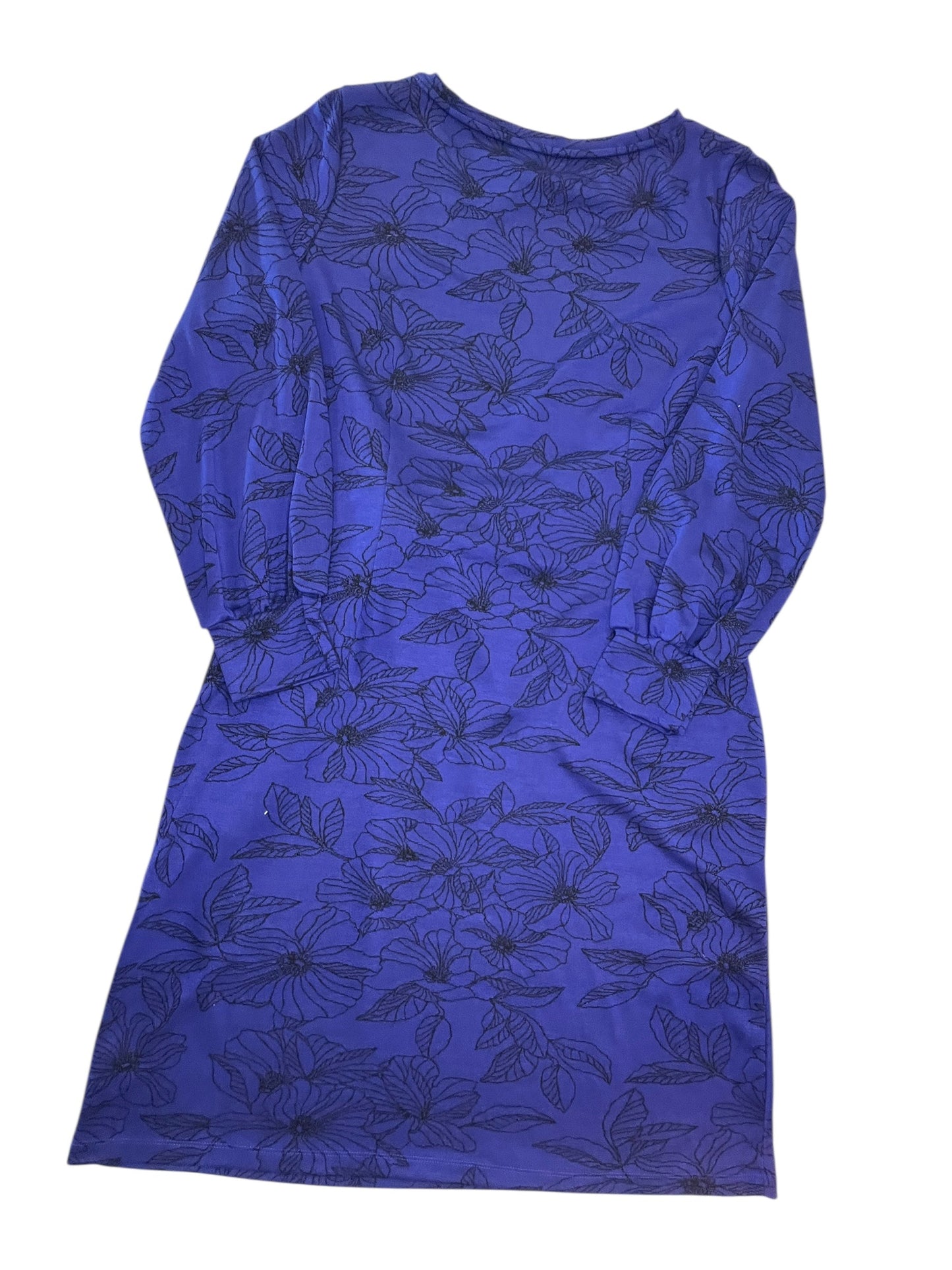 Dress Casual Midi By Liz Claiborne In Blue, Size:L