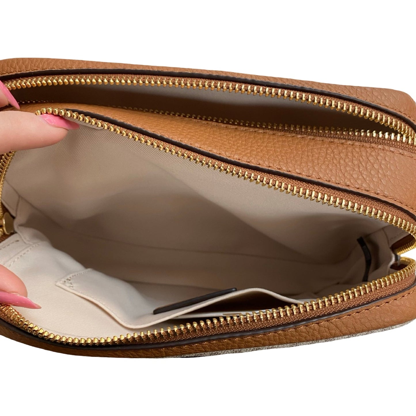 Handbag Designer By Michael Kors In Brown, Size:Small