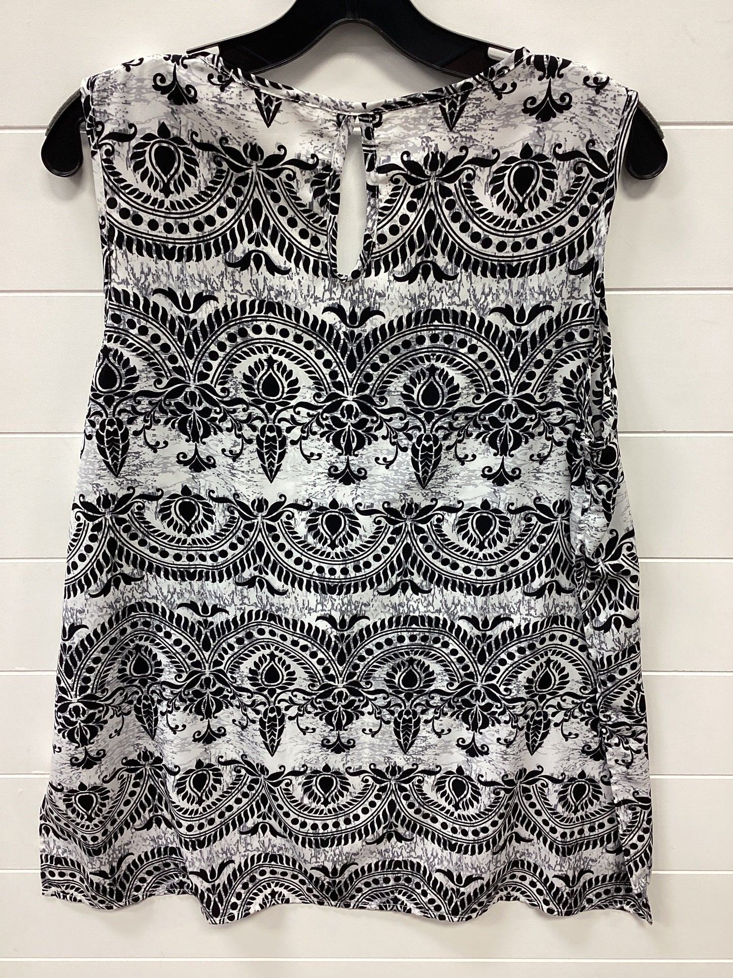 Top Sleeveless By Chris And Carol In Black & White, Size:Xl
