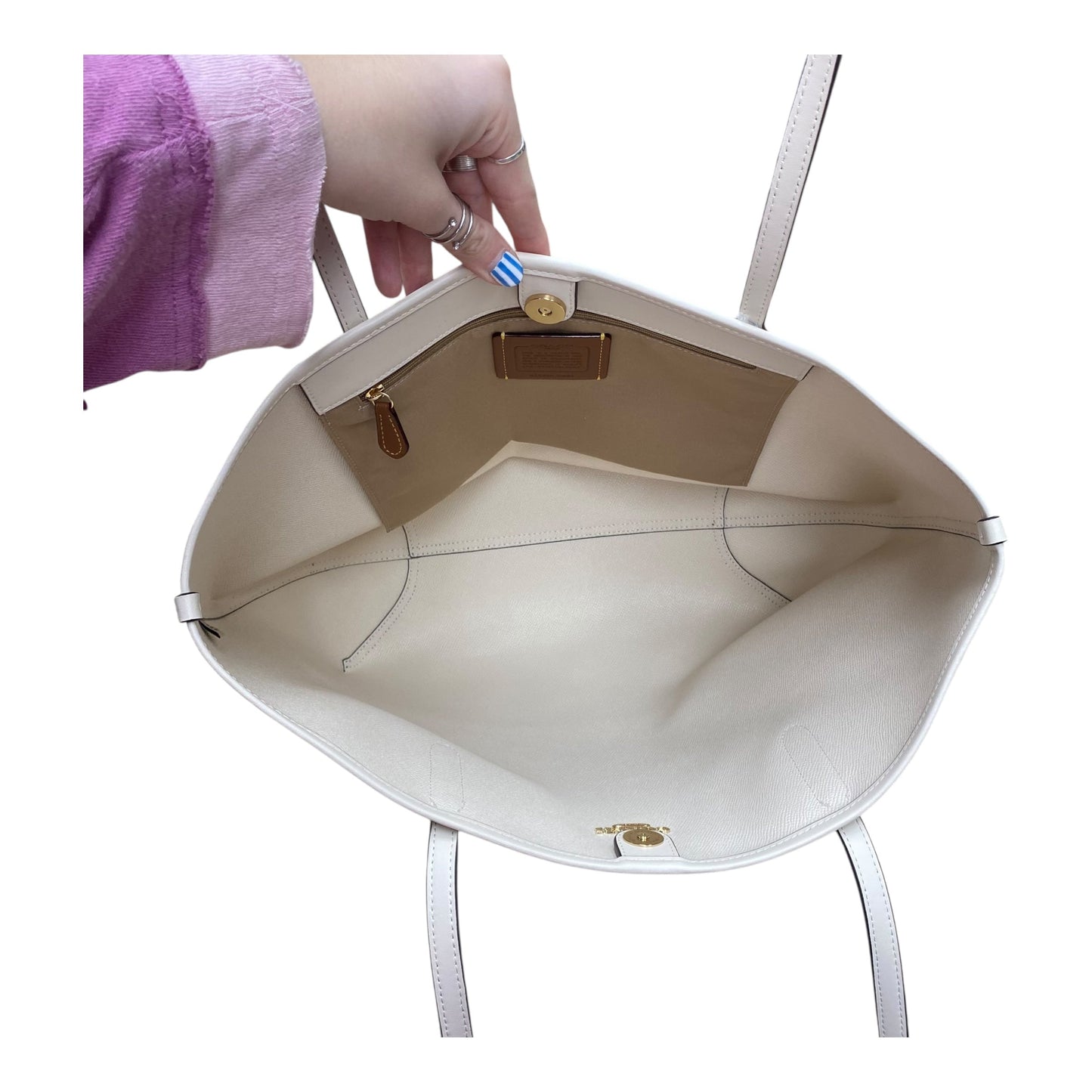 Handbag Designer By Coach In Floral Print, Size:Large