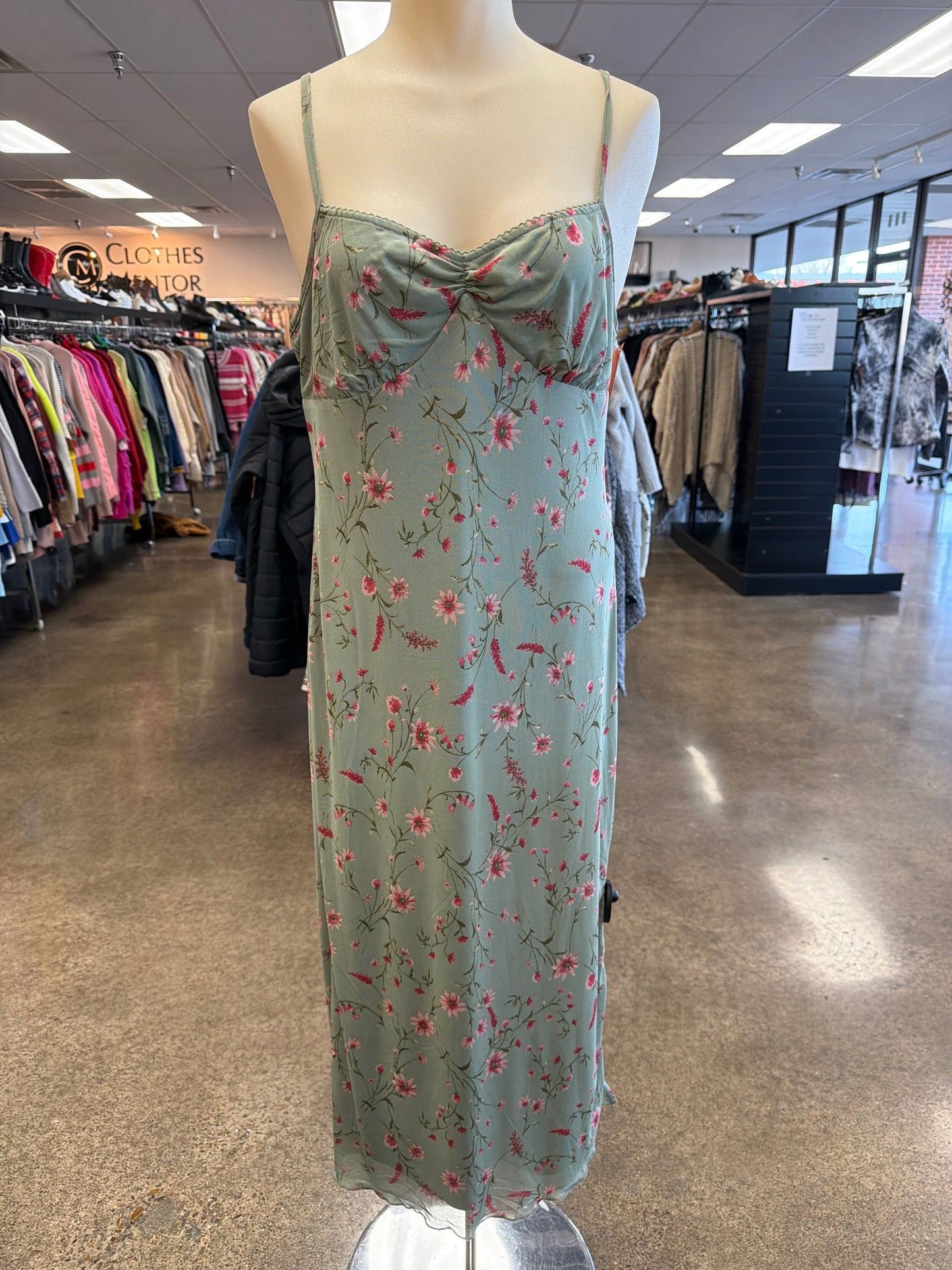 Dress Casual Midi By Clothes Mentor In Green & Pink, Size:Xl