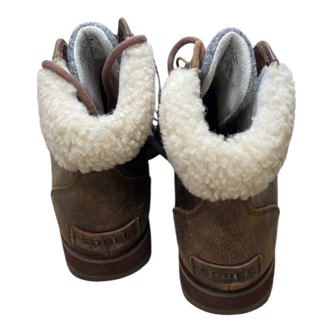 Boots Designer By Sorel In Brown & Cream, Size:8.5