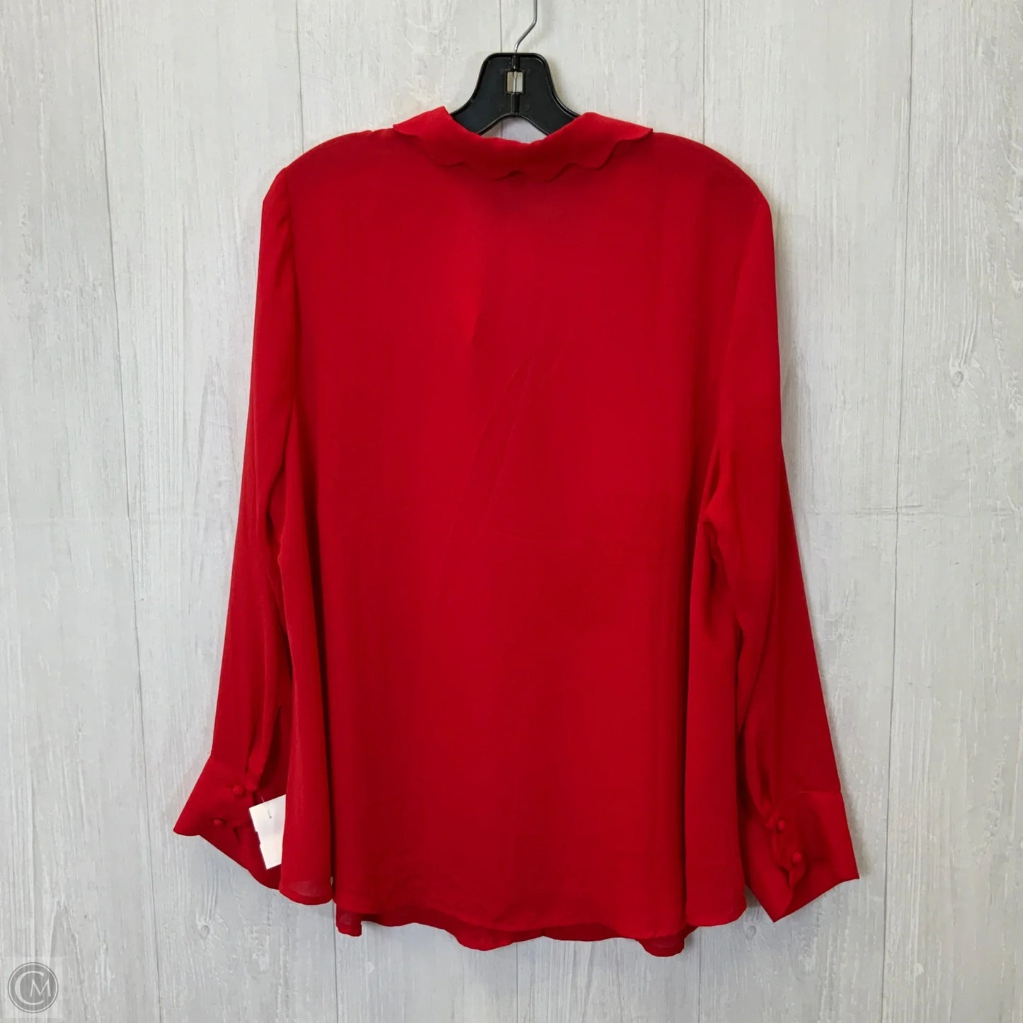 Blouse Long Sleeve By Modcloth In Red, Size: 2x