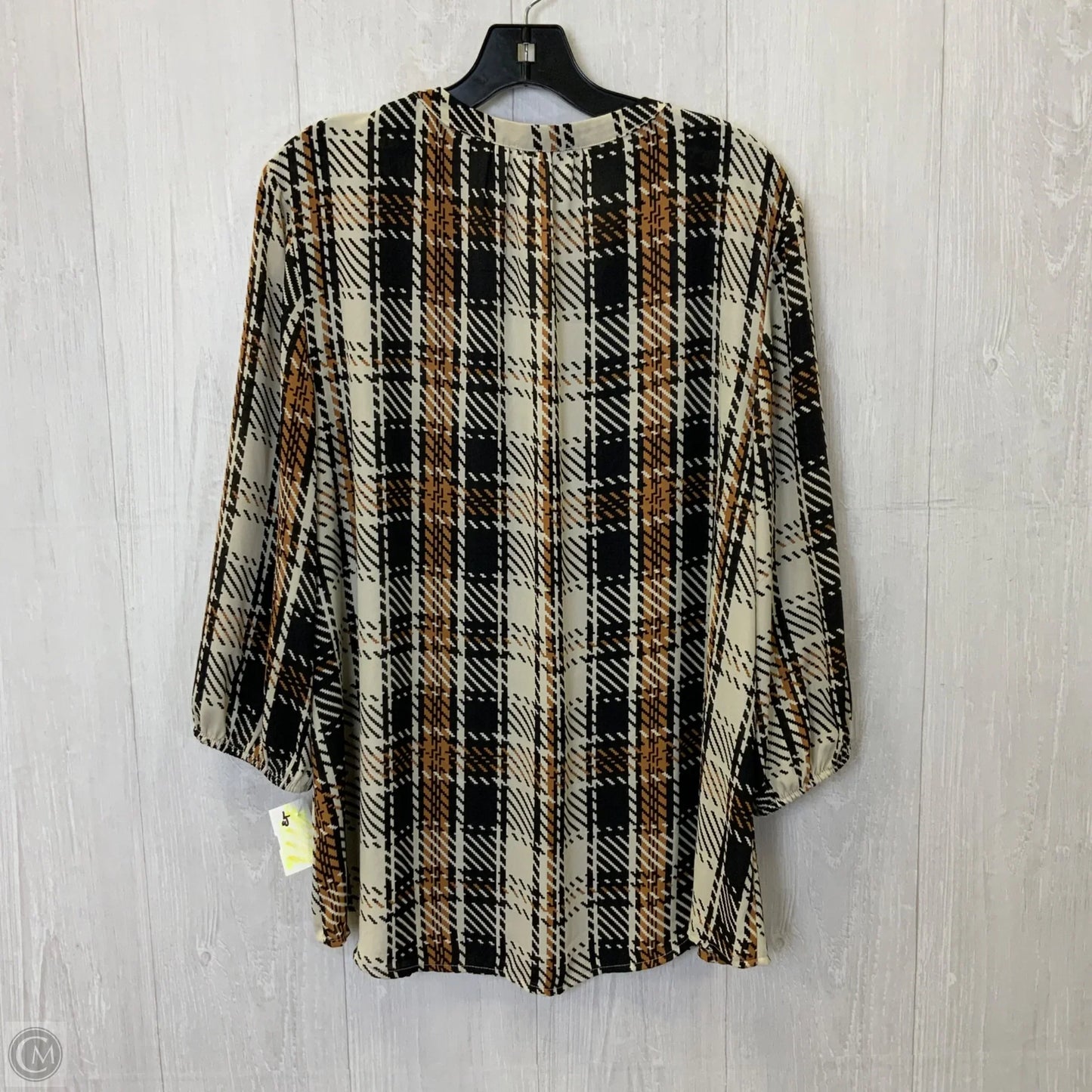 Blouse 3/4 Sleeve By Maurices In Black & Tan, Size: Xxl