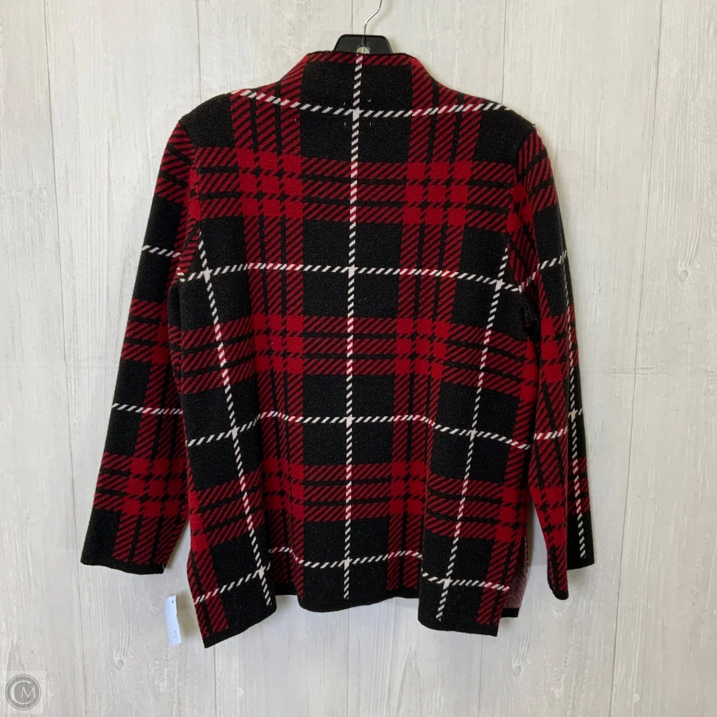 Sweater By Anne Klein In Plaid Pattern, Size: M