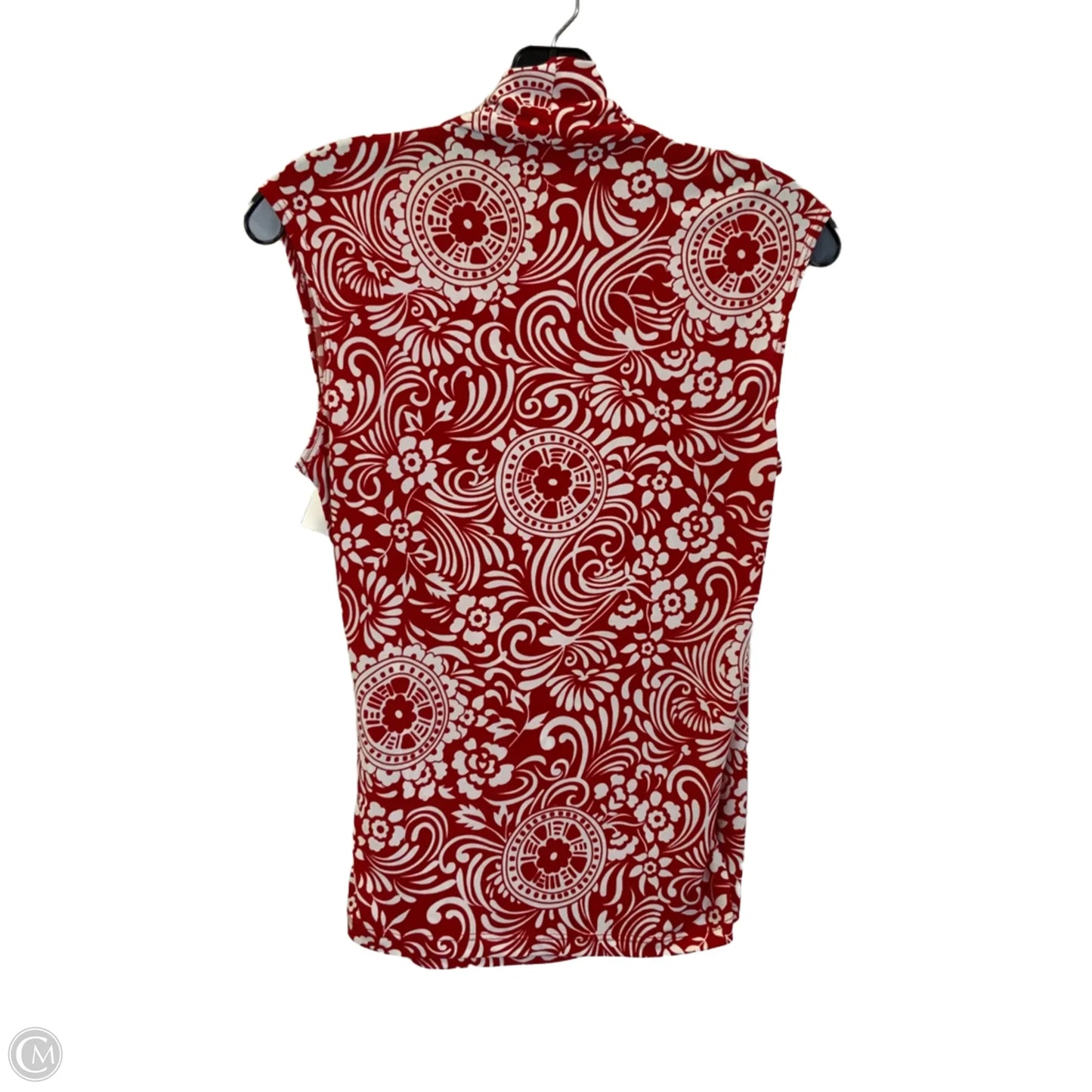 Top Sleeveless By Perseption Concept In Red & White, Size: S