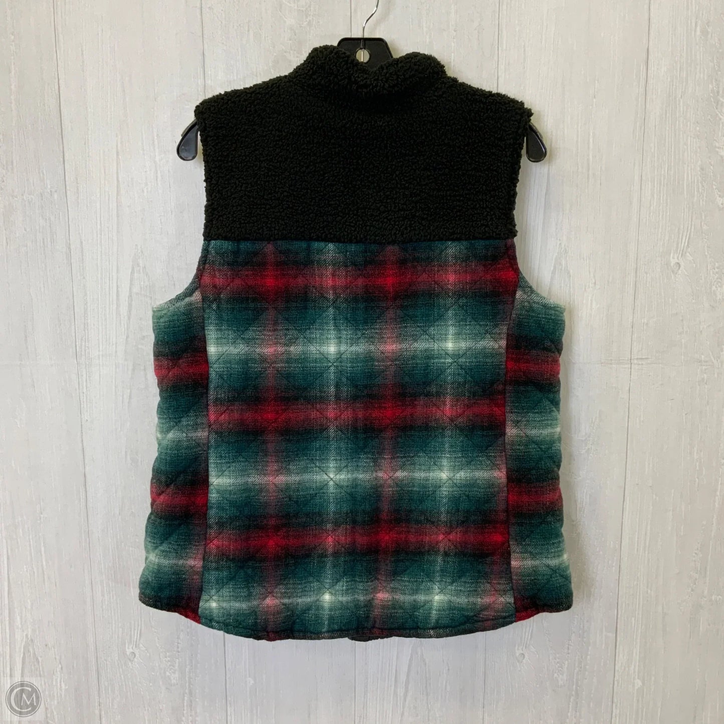Vest Faux Fur & Sherpa By Maurices In Plaid Pattern, Size: L