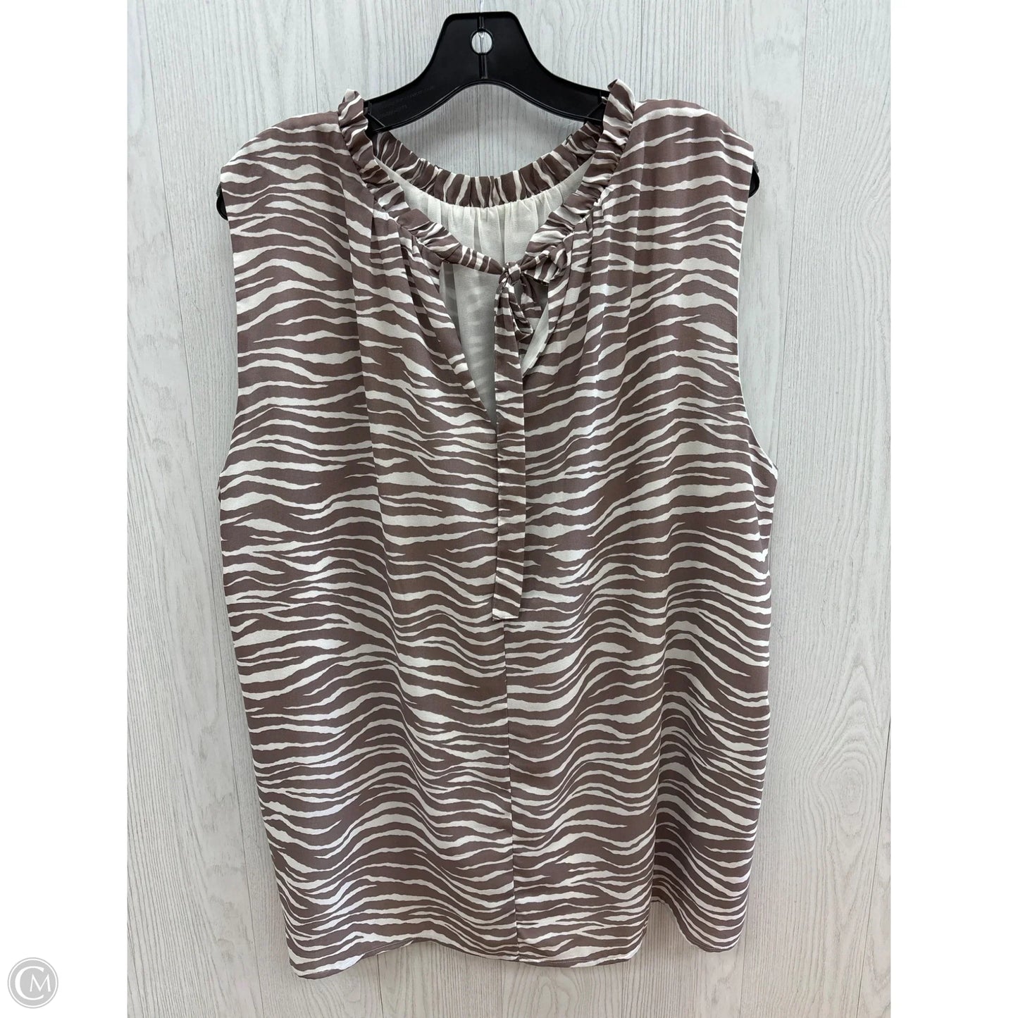 Top Sleeveless By Loft In Animal Print, Size: 3x